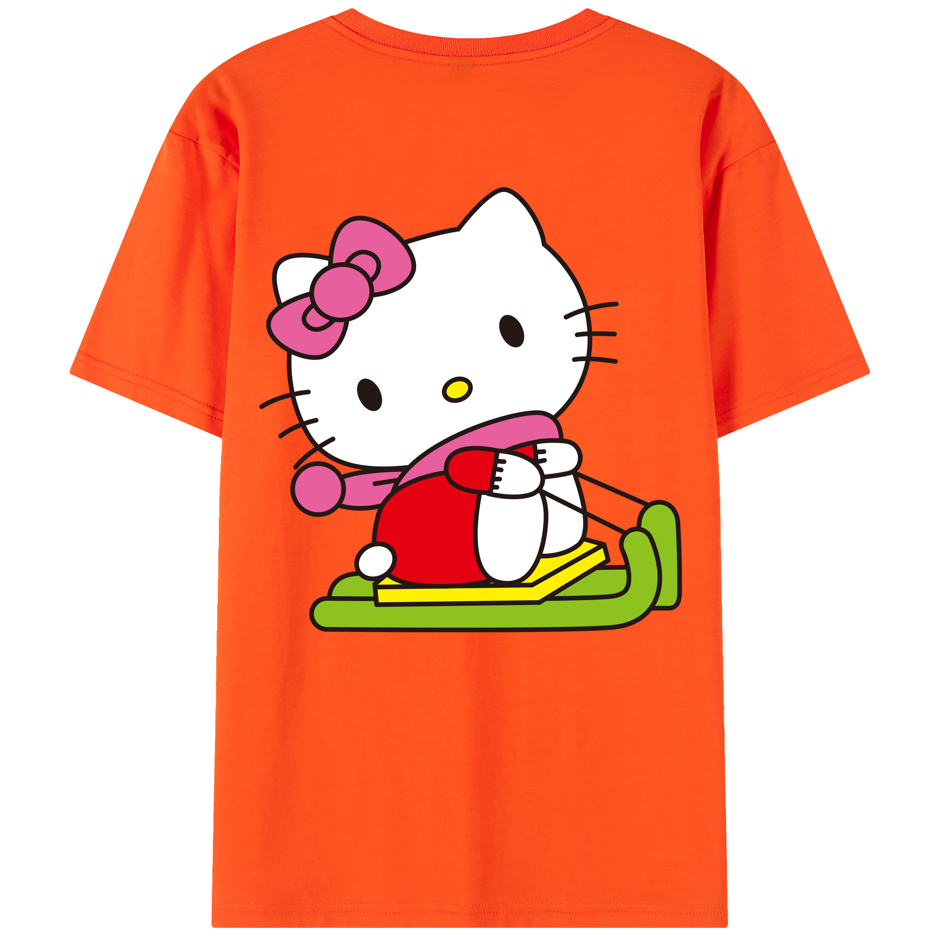 （画像用） Hello Kitty ハローキティ 綿100％半袖Tシャツ（背面プリント）