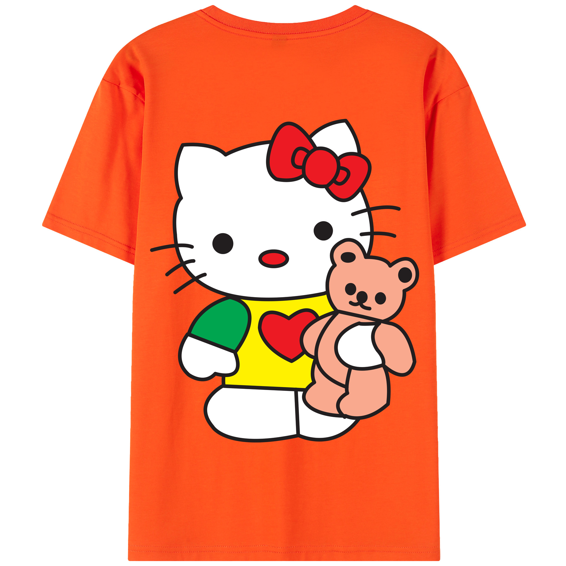 （画像用） Hello Kitty ハローキティ 綿100％半袖Tシャツ（背面プリント）