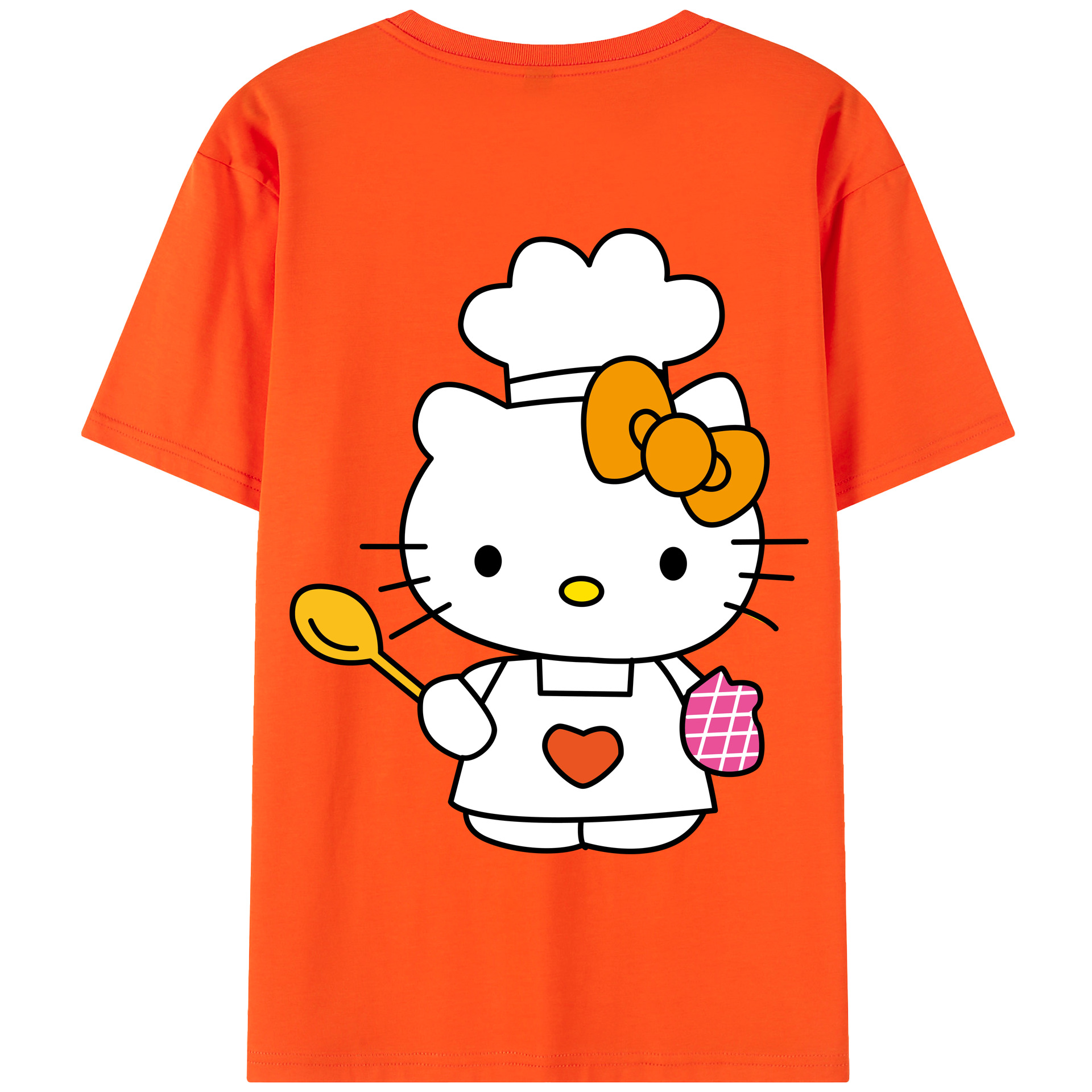 （画像用） Hello Kitty ハローキティ 綿100％半袖Tシャツ（背面プリント）