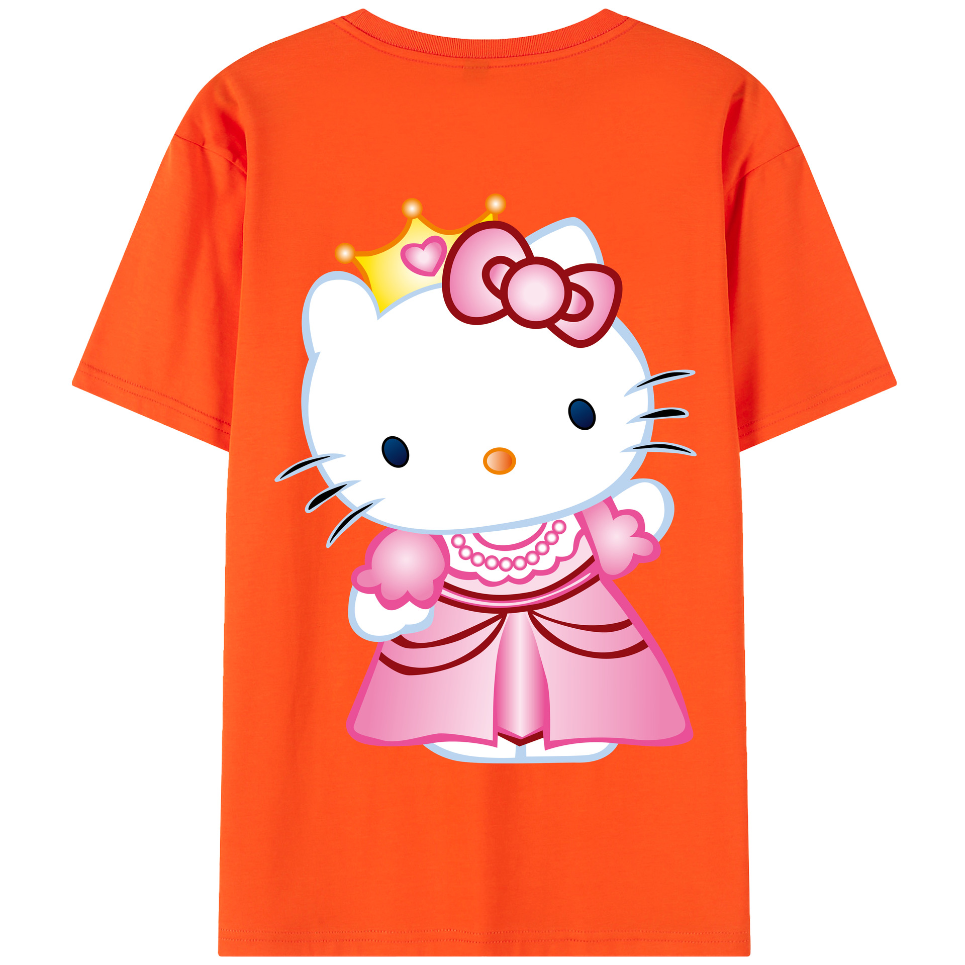 （画像用） Hello Kitty ハローキティ 綿100％半袖Tシャツ（背面プリント）