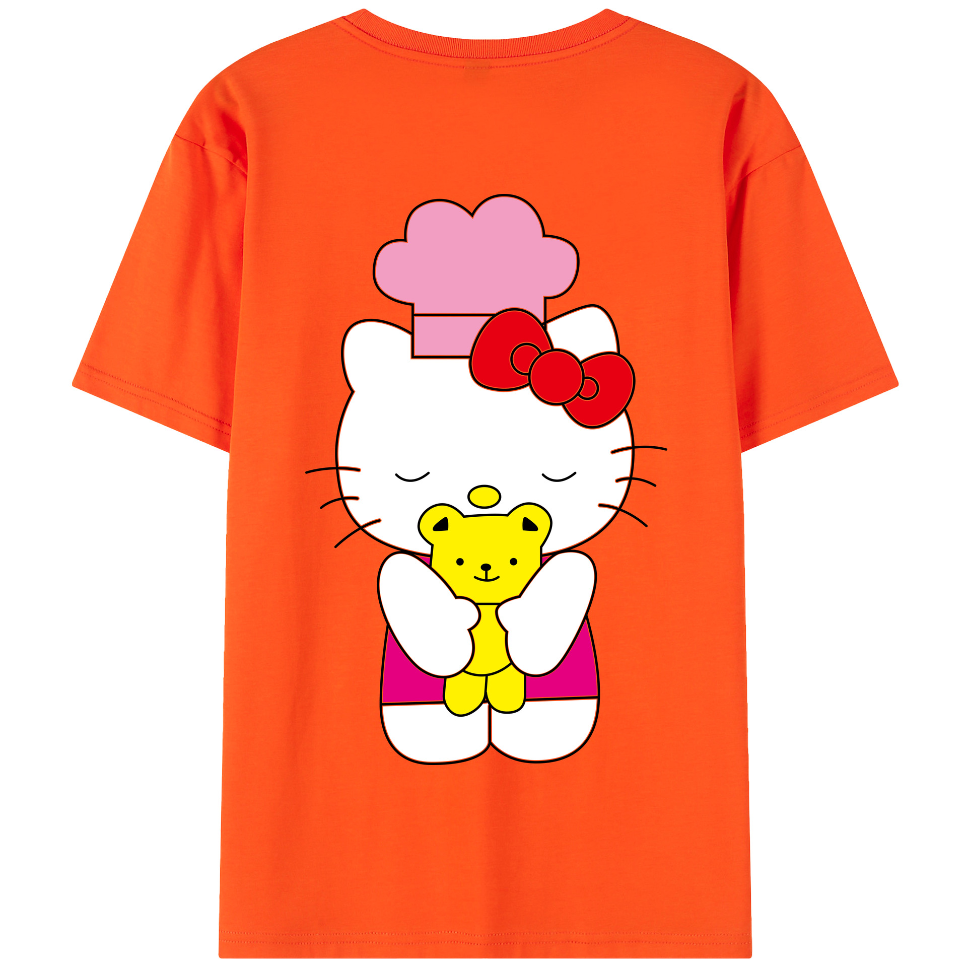 （画像用） Hello Kitty ハローキティ 綿100％半袖Tシャツ（背面プリント）