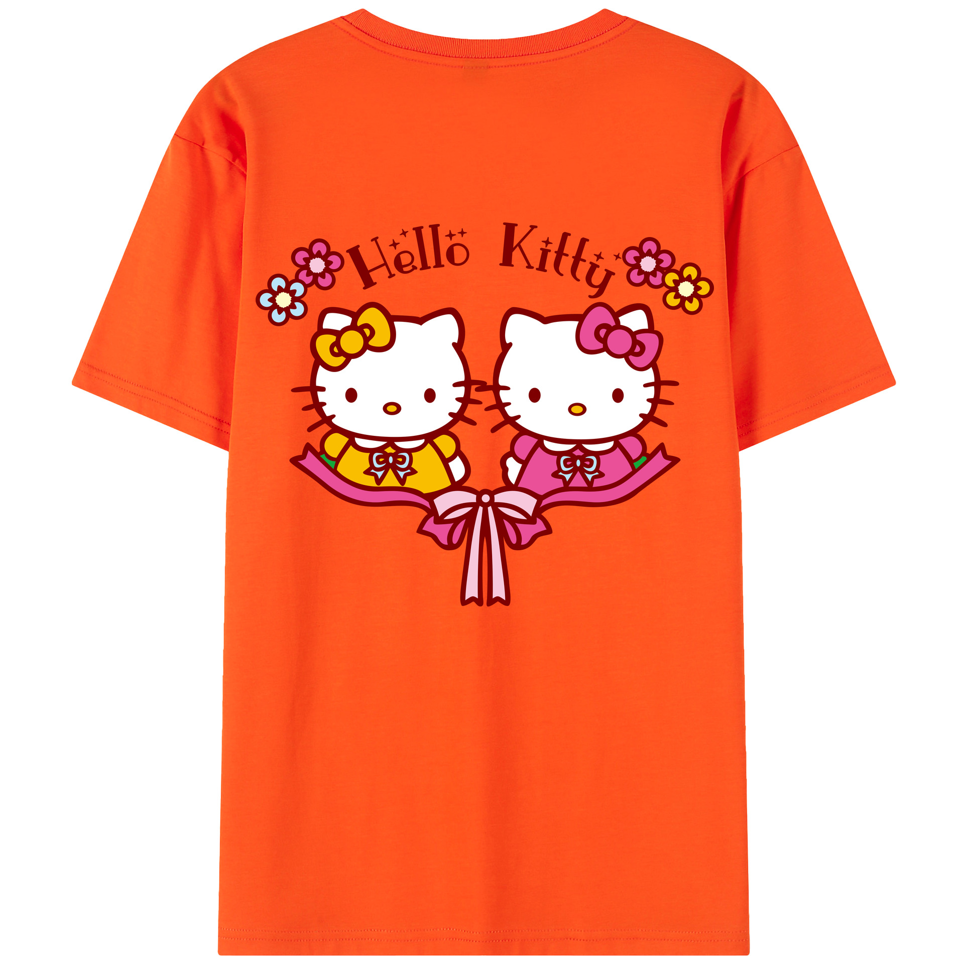 （画像用） Hello Kitty ハローキティ 綿100％半袖Tシャツ（背面プリント）