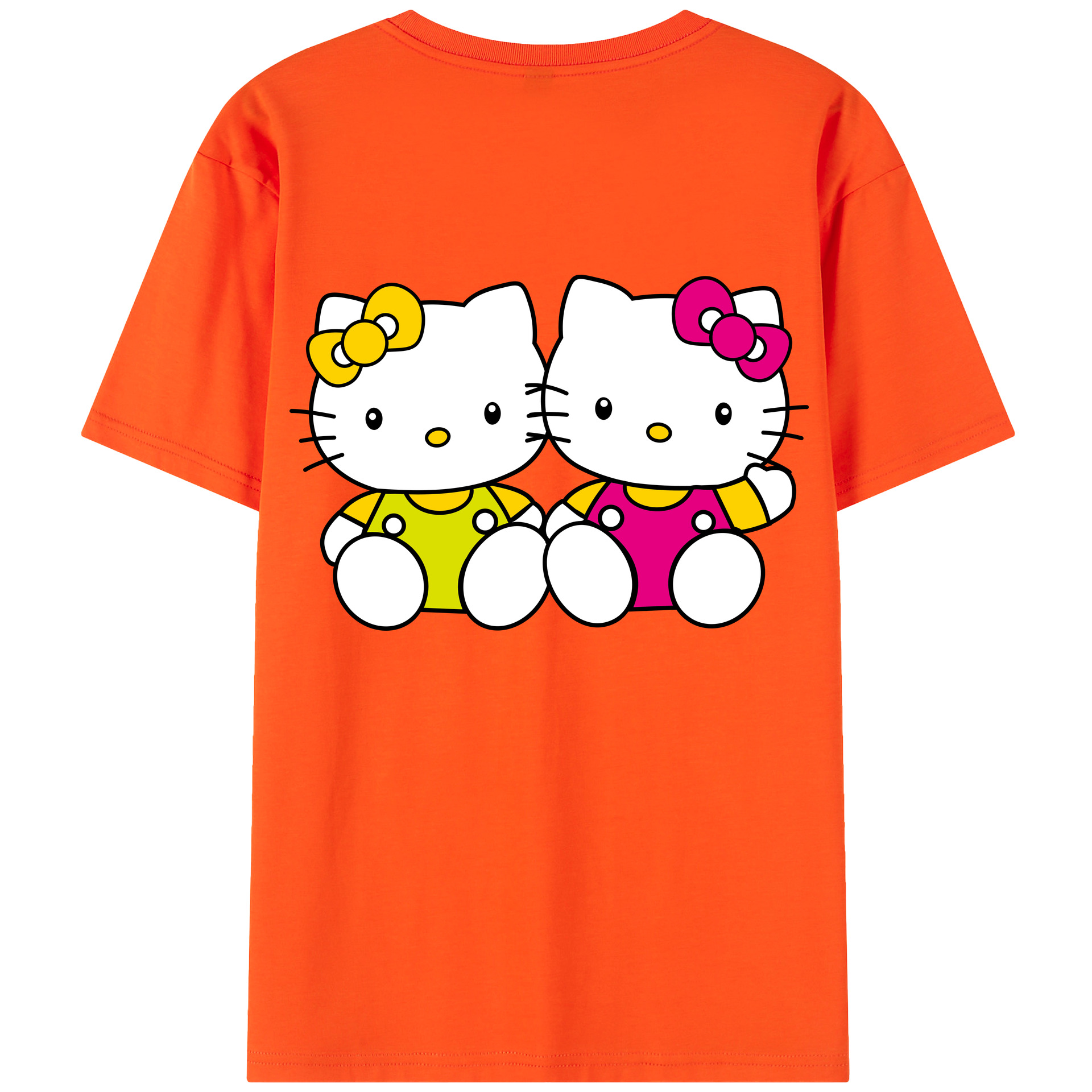 （画像用） Hello Kitty ハローキティ 綿100％半袖Tシャツ（背面プリント）