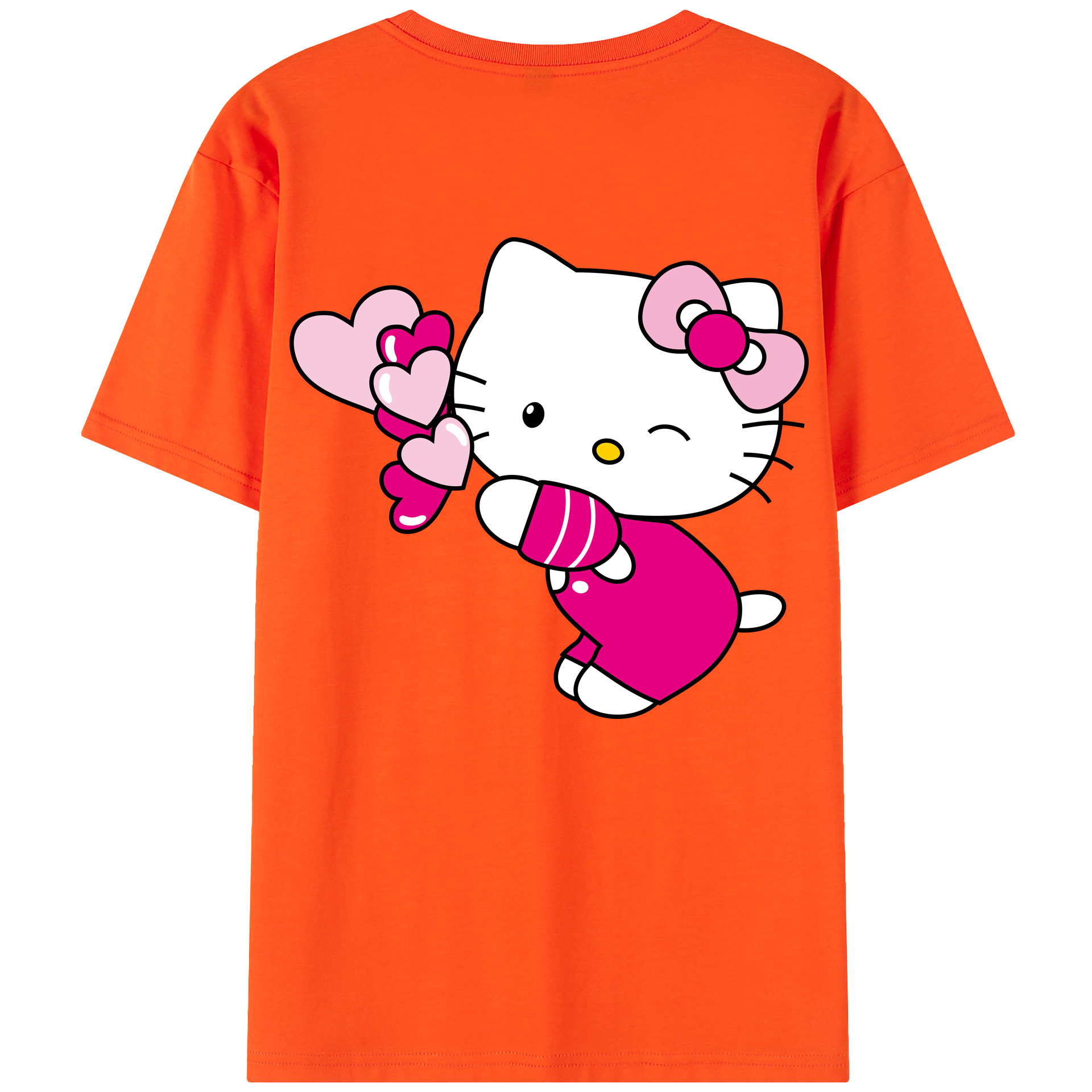 （画像用） Hello Kitty ハローキティ 綿100％半袖Tシャツ（背面プリント）