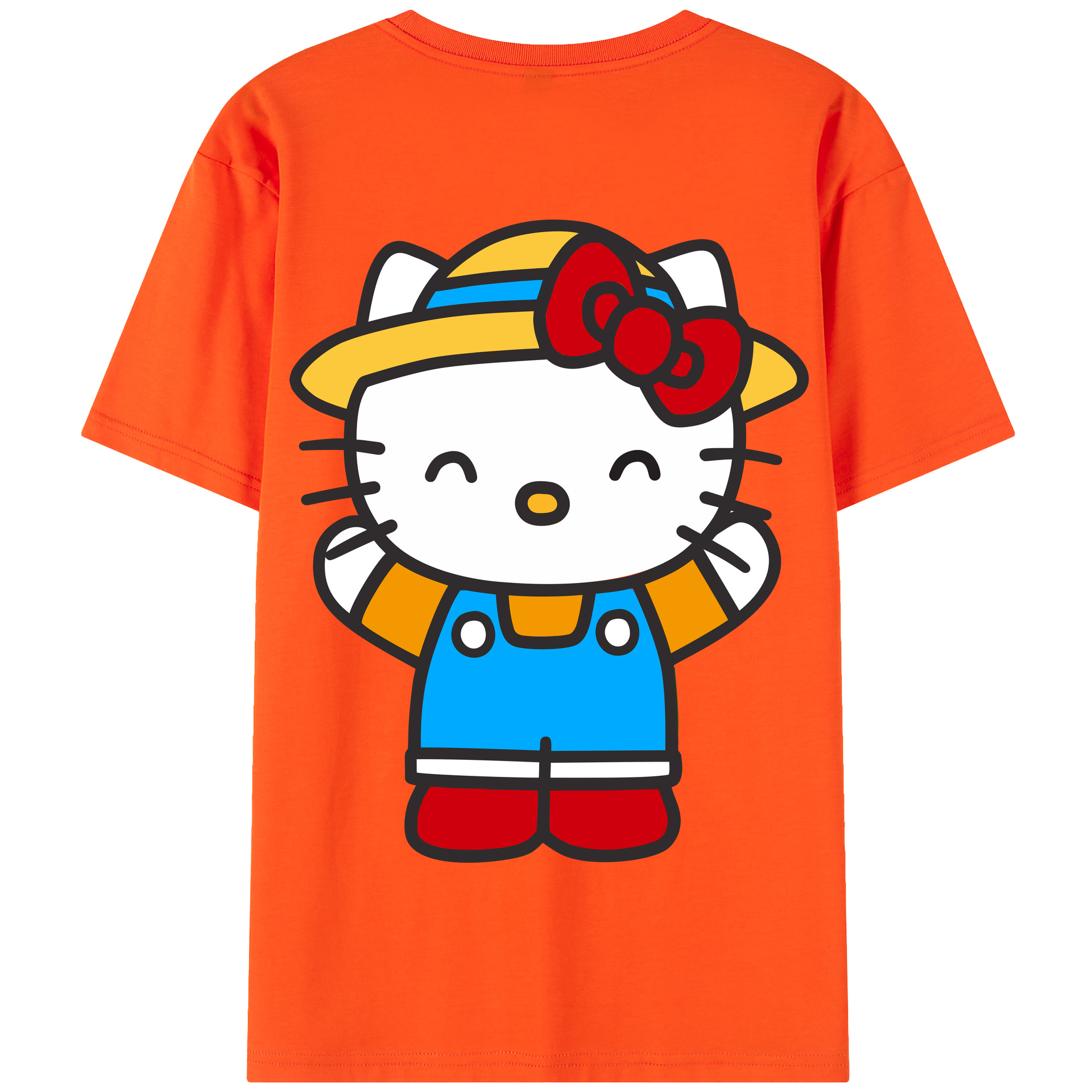 （画像用） Hello Kitty ハローキティ 綿100％半袖Tシャツ（背面プリント）