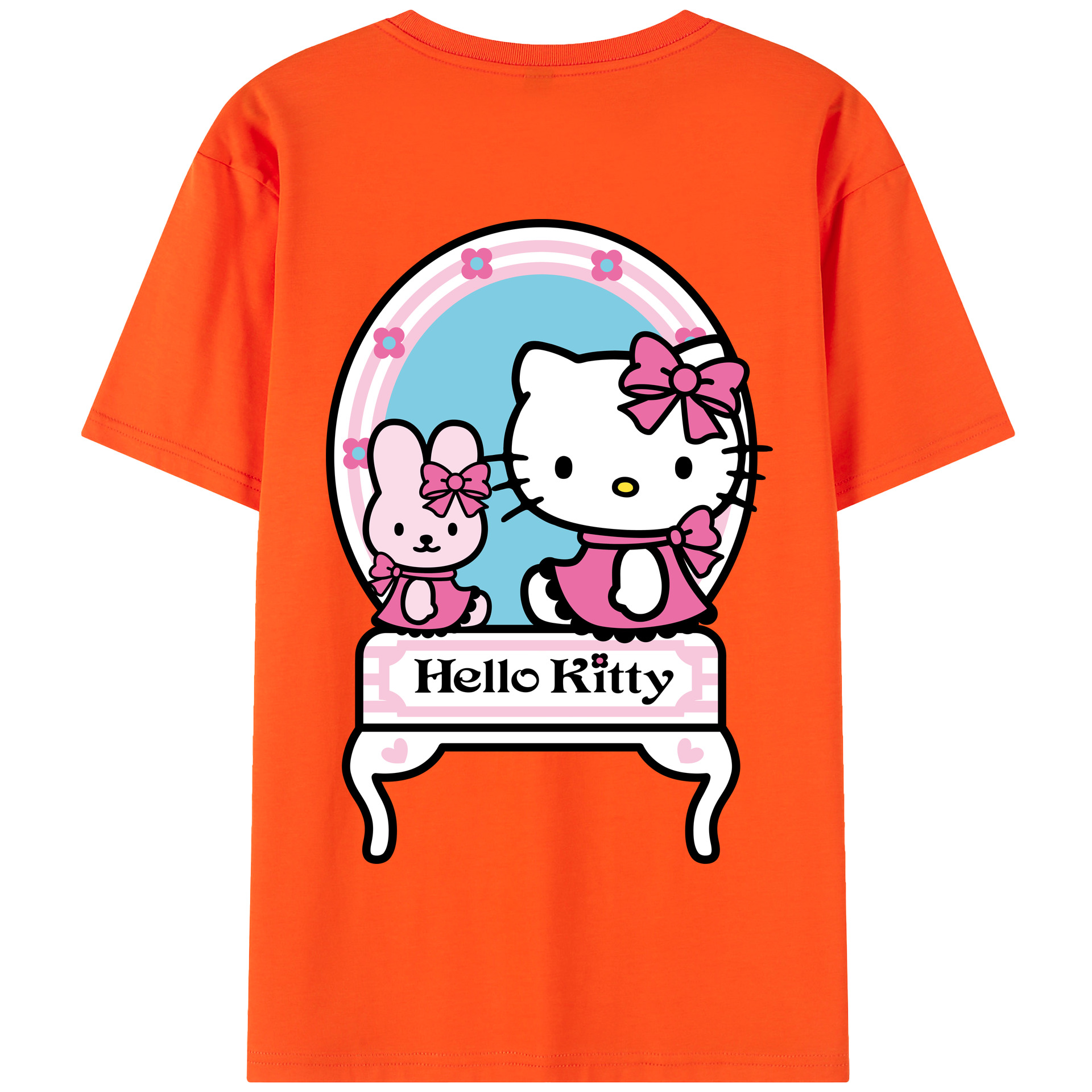 （画像用） Hello Kitty ハローキティ 綿100％半袖Tシャツ（背面プリント）