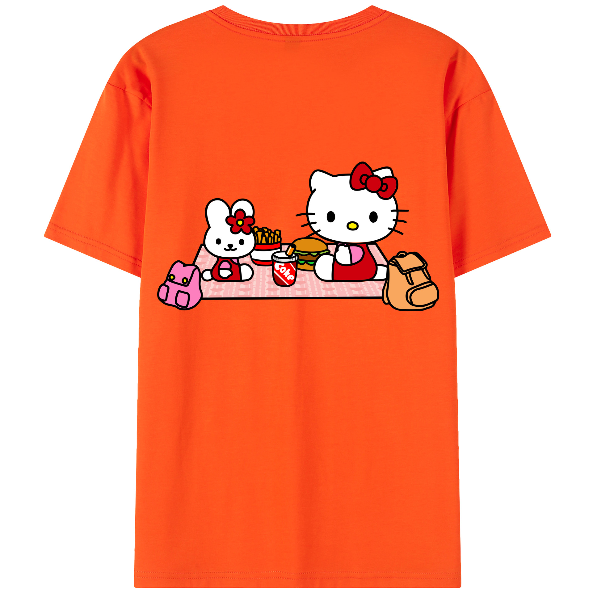 （画像用） Hello Kitty ハローキティ 綿100％半袖Tシャツ（背面プリント）