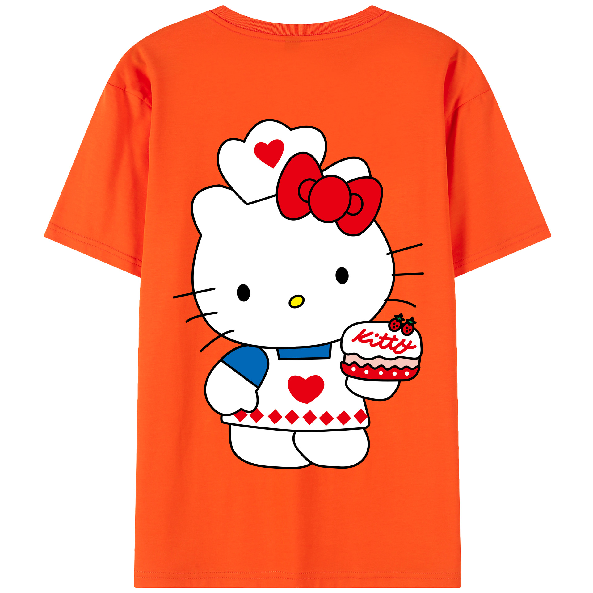 （画像用） Hello Kitty ハローキティ 綿100％半袖Tシャツ（背面プリント）
