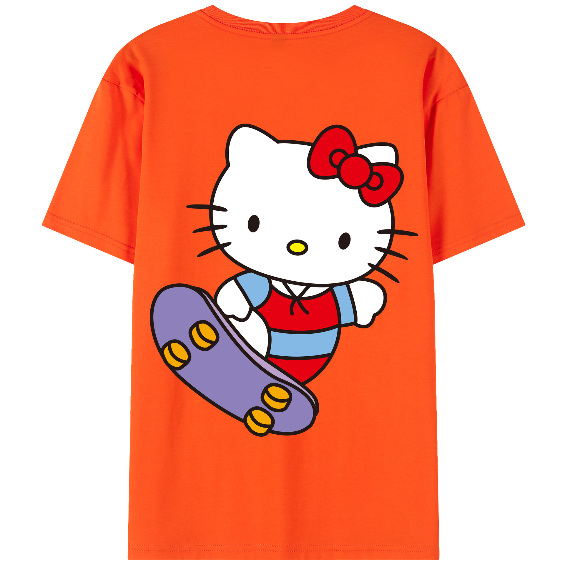 （画像用） Hello Kitty ハローキティ 綿100％半袖Tシャツ（背面プリント）