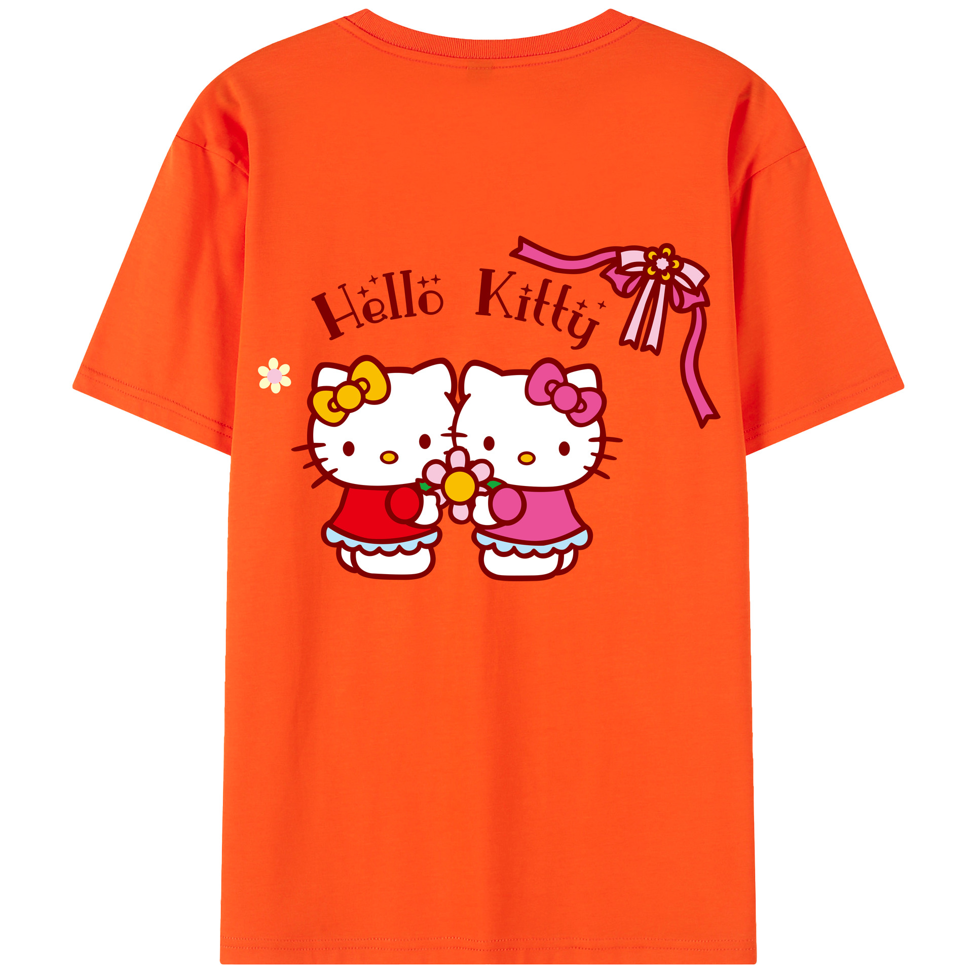 （画像用） Hello Kitty ハローキティ 綿100％半袖Tシャツ（背面プリント）