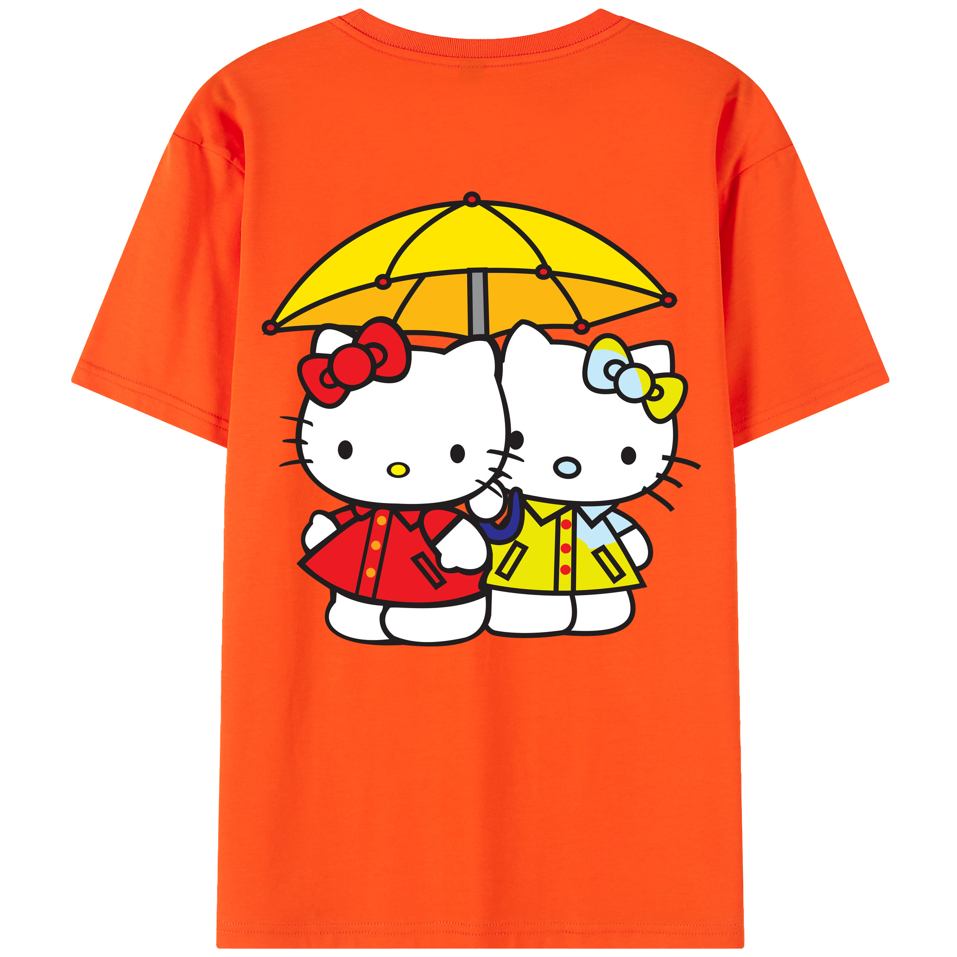 （画像用） Hello Kitty ハローキティ 綿100％半袖Tシャツ（背面プリント）