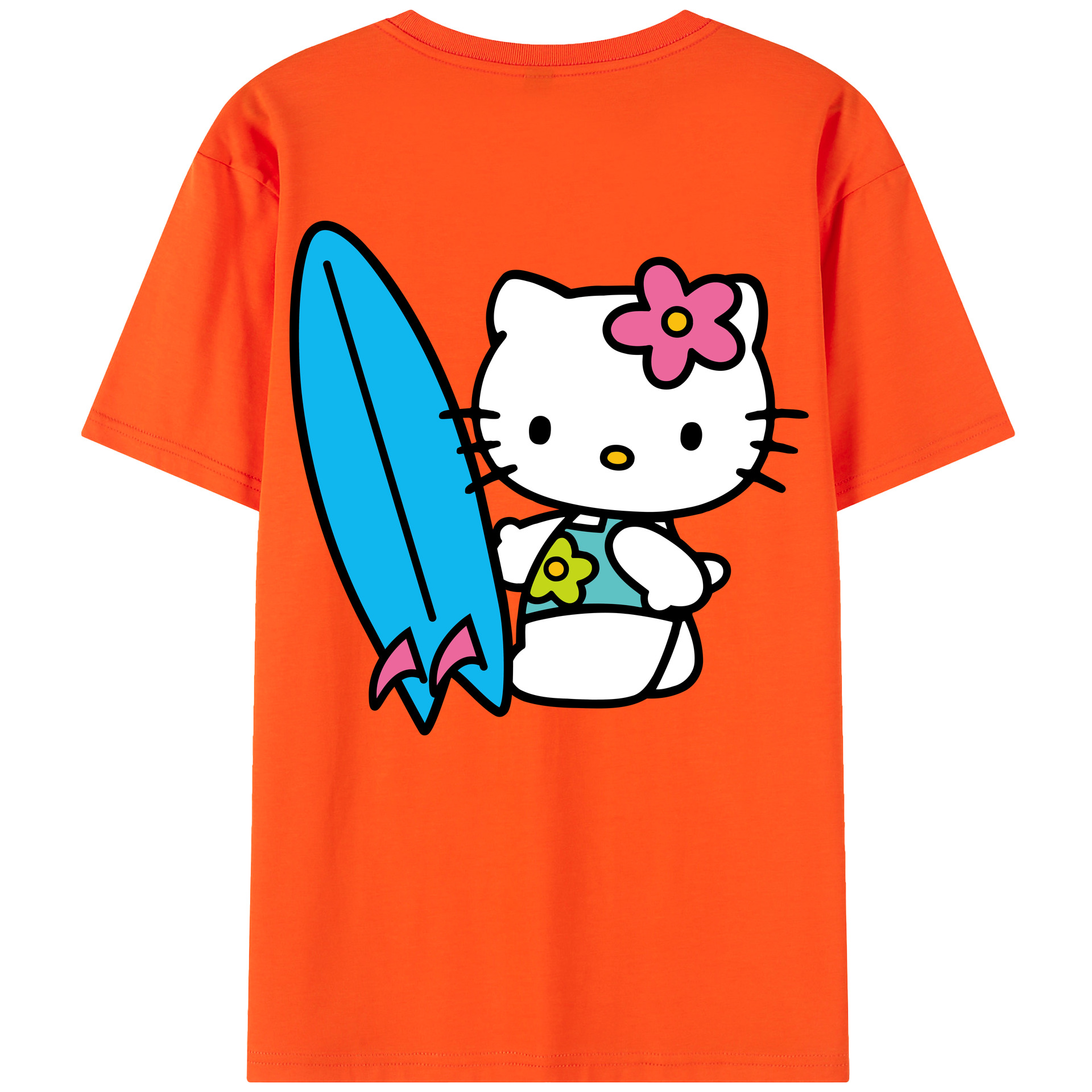 （画像用） Hello Kitty ハローキティ 綿100％半袖Tシャツ（背面プリント）