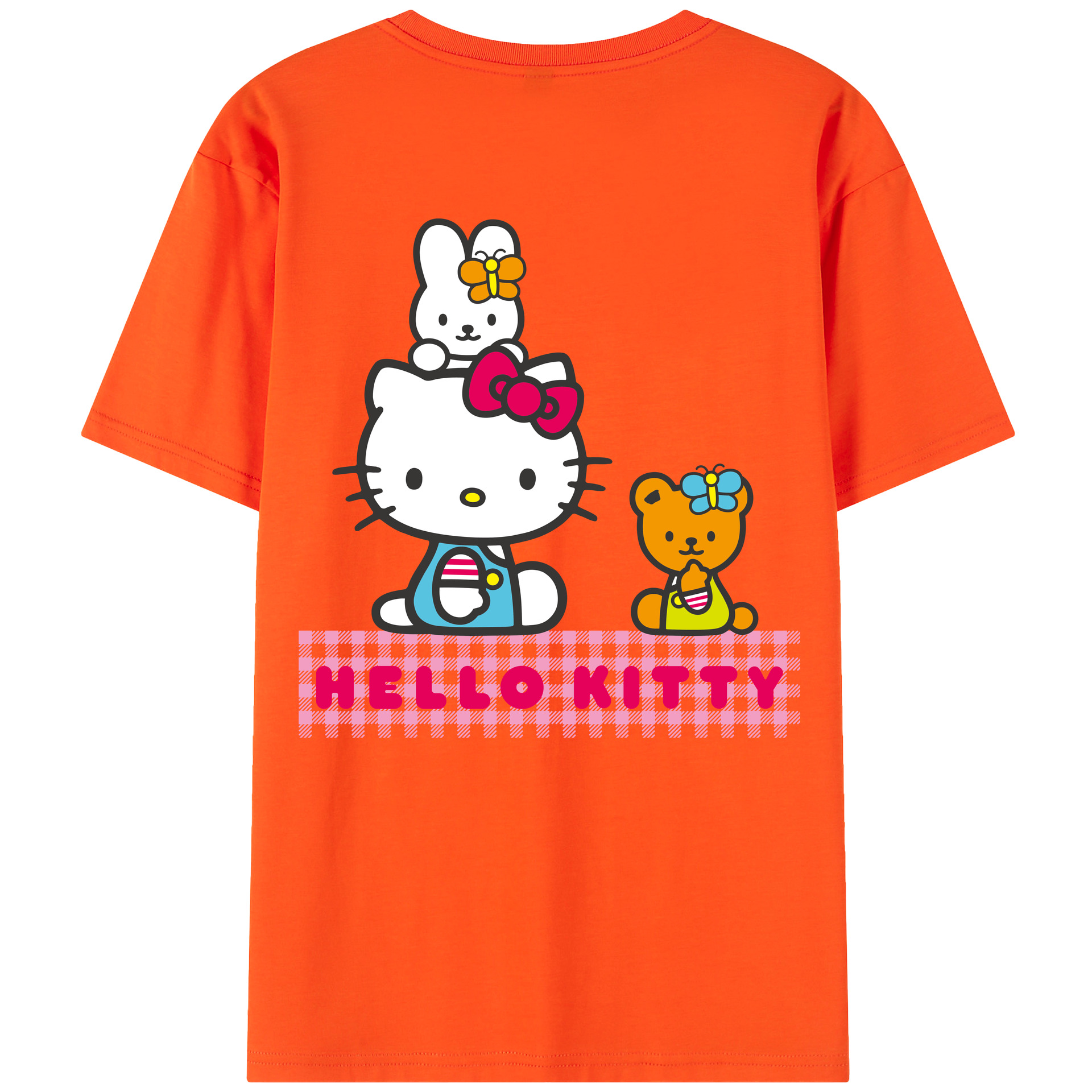 （画像用） Hello Kitty ハローキティ 綿100％半袖Tシャツ（背面プリント）