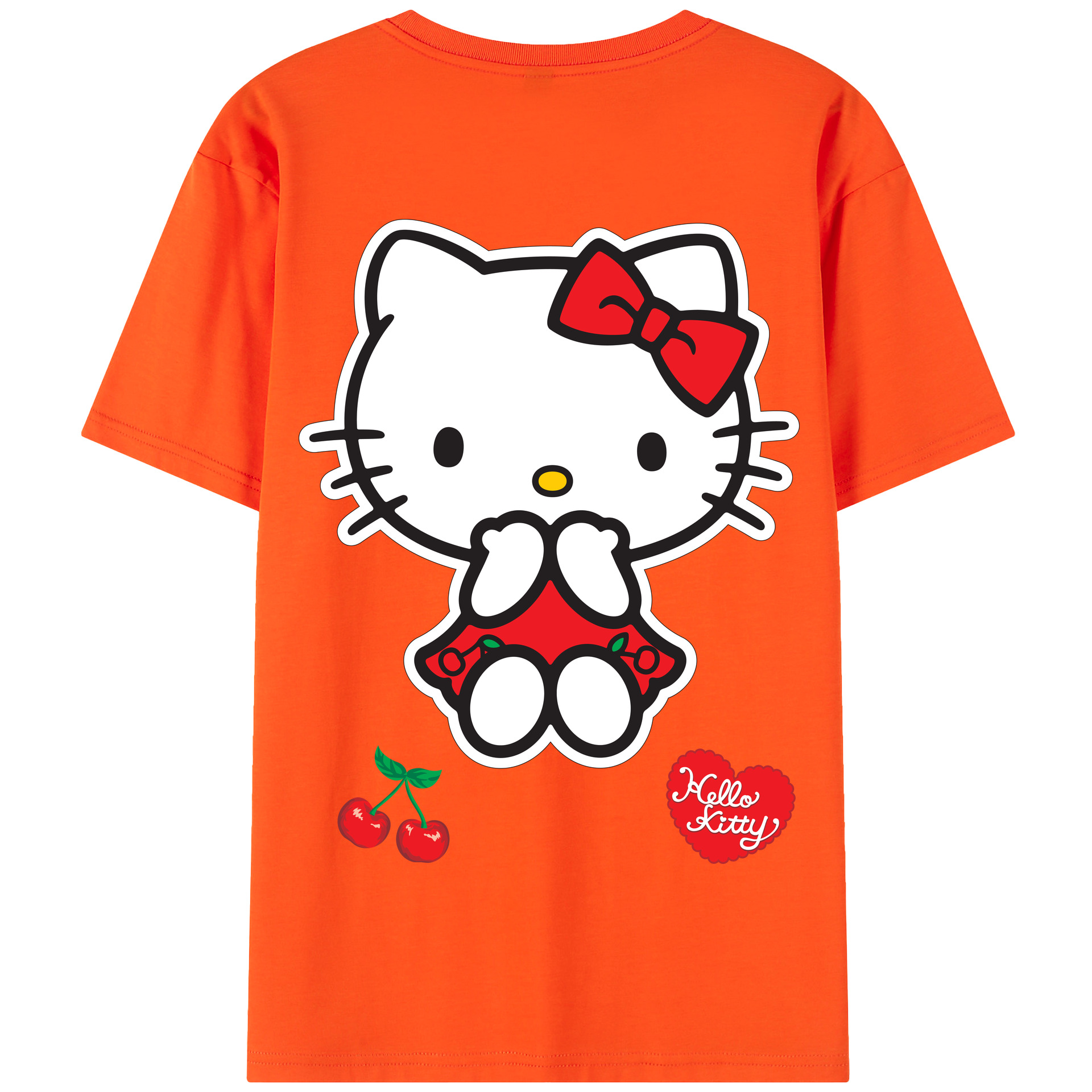 （画像用） Hello Kitty ハローキティ 綿100％半袖Tシャツ（背面プリント）