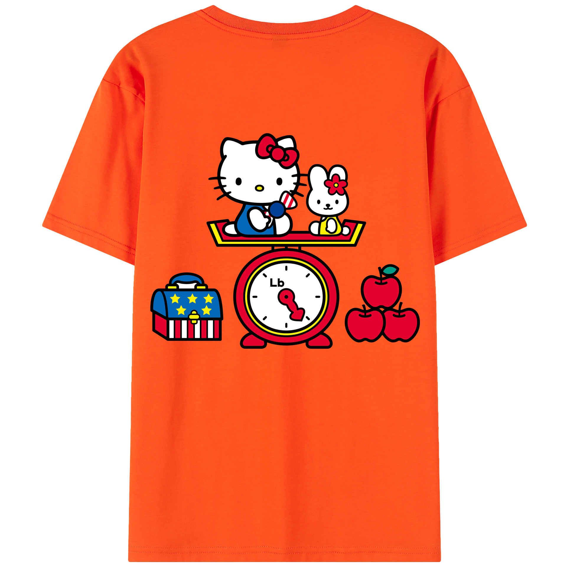 （画像用） Hello Kitty ハローキティ 綿100％半袖Tシャツ（背面プリント）