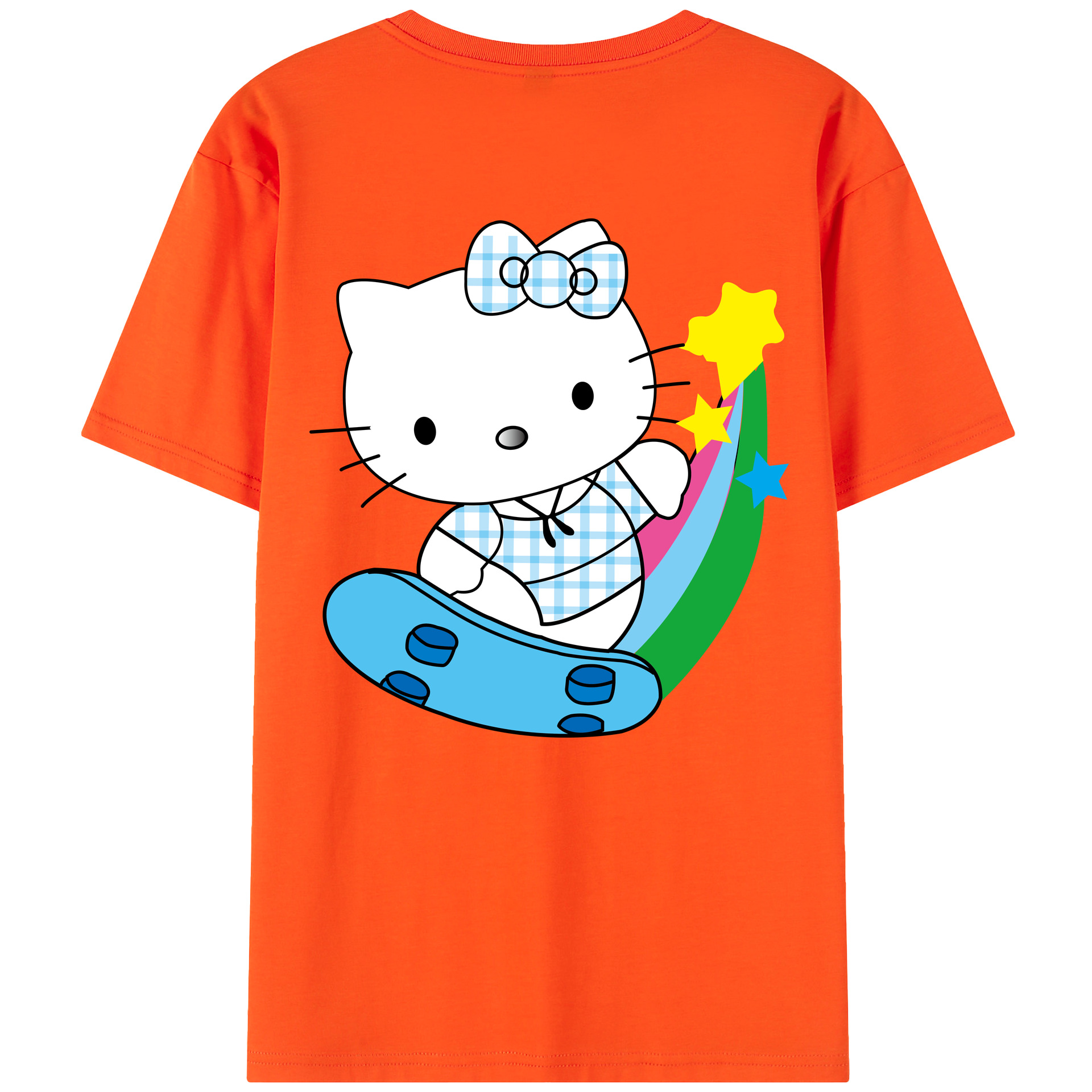 （画像用） Hello Kitty ハローキティ 綿100％半袖Tシャツ（背面プリント）