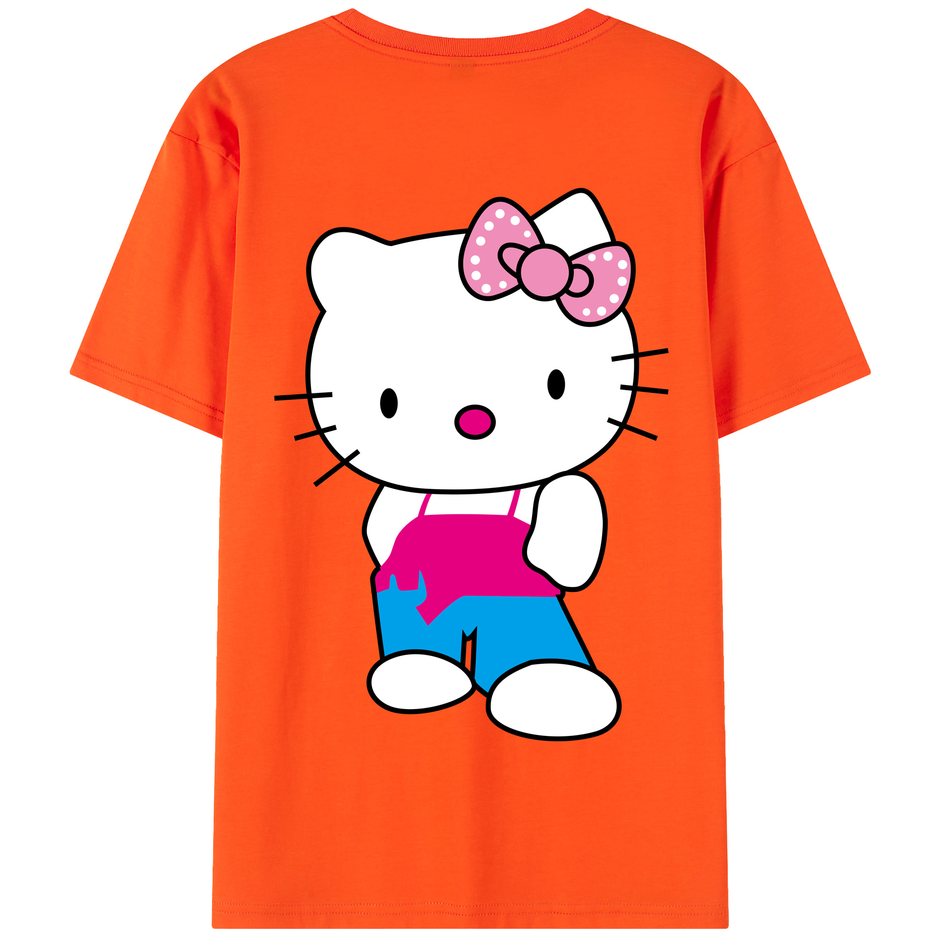 （画像用） Hello Kitty ハローキティ 綿100％半袖Tシャツ（背面プリント）