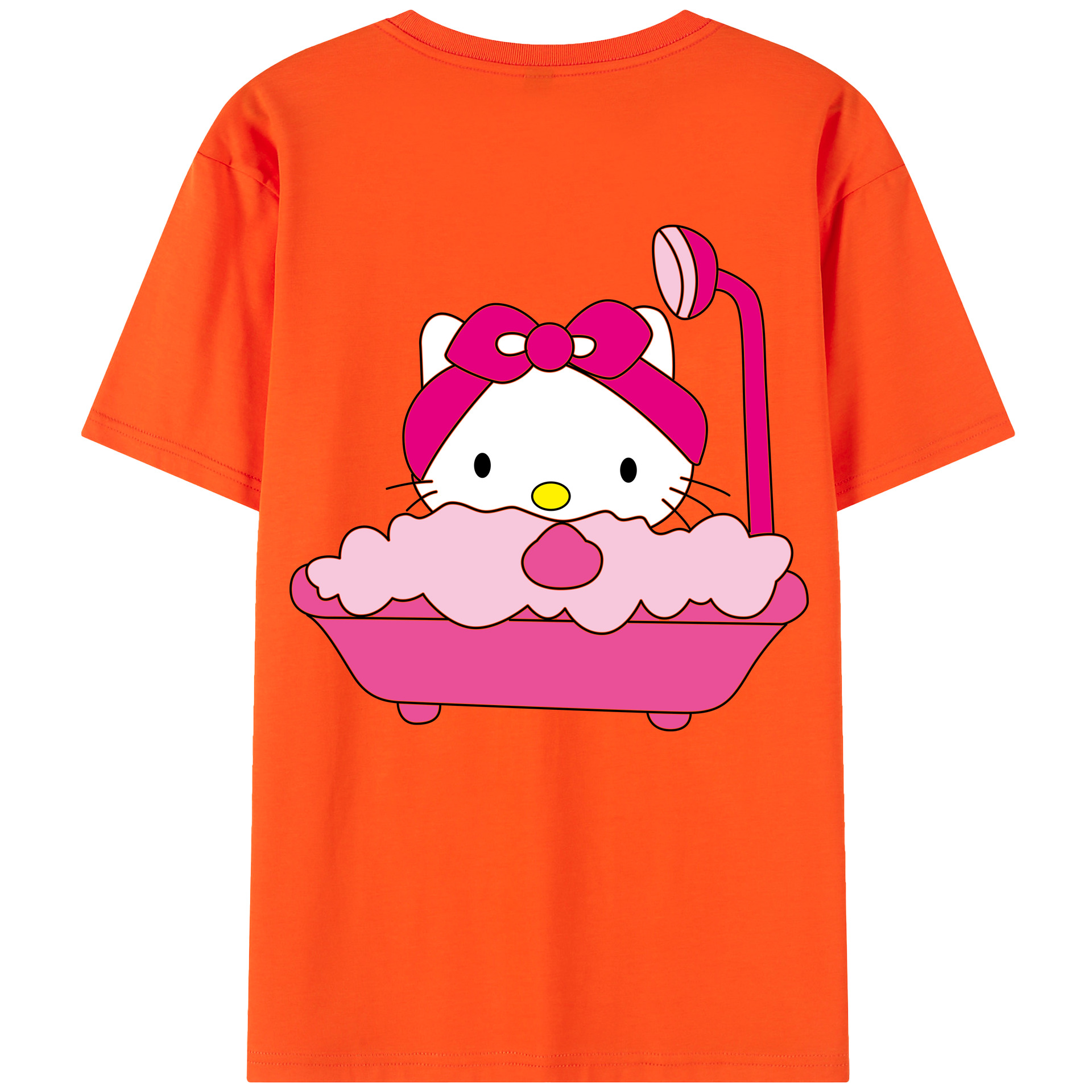 （画像用） Hello Kitty ハローキティ 綿100％半袖Tシャツ（背面プリント）