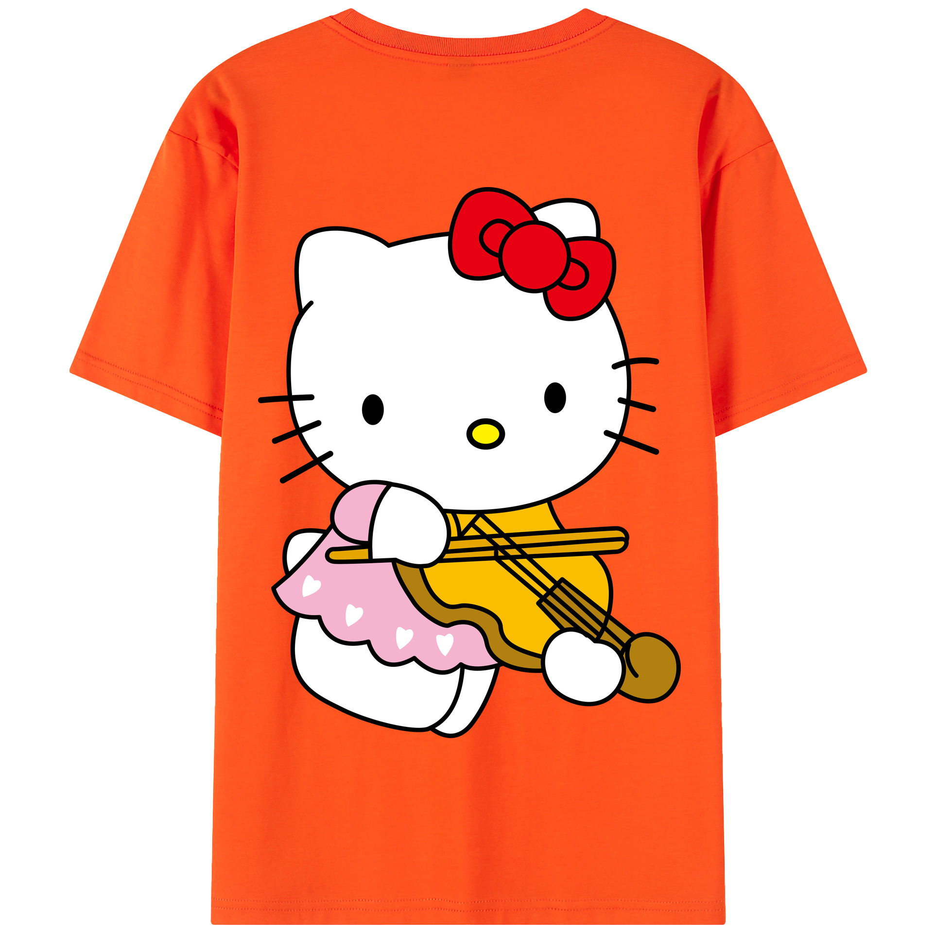 （画像用） Hello Kitty ハローキティ 綿100％半袖Tシャツ（背面プリント）
