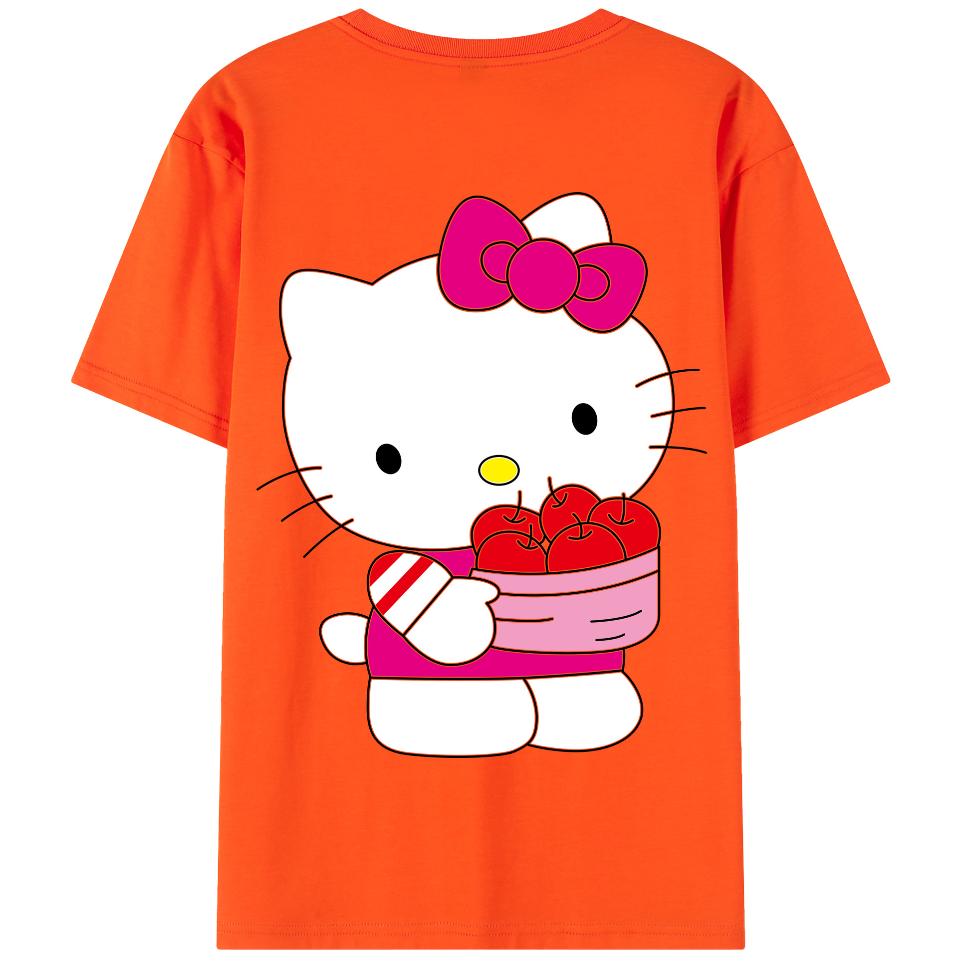 （画像用） Hello Kitty ハローキティ 綿100％半袖Tシャツ（背面プリント）