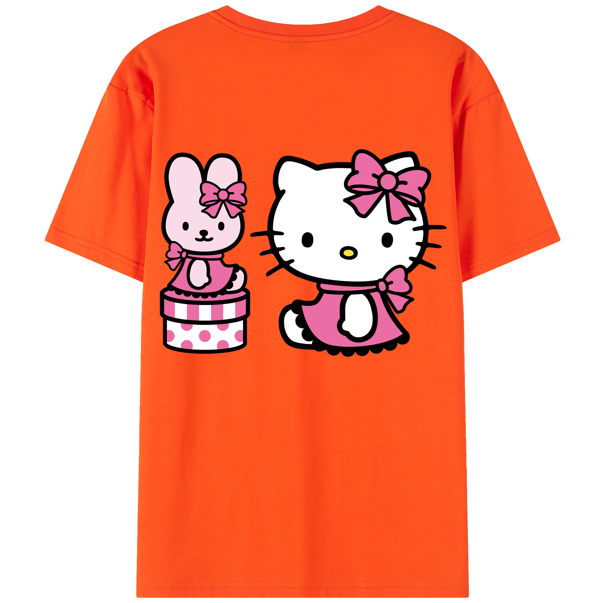 （画像用） Hello Kitty ハローキティ 綿100％半袖Tシャツ（背面プリント）