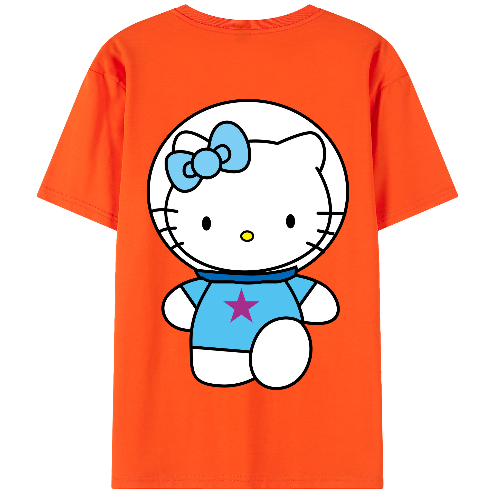 （画像用） Hello Kitty ハローキティ 綿100％半袖Tシャツ（背面プリント）
