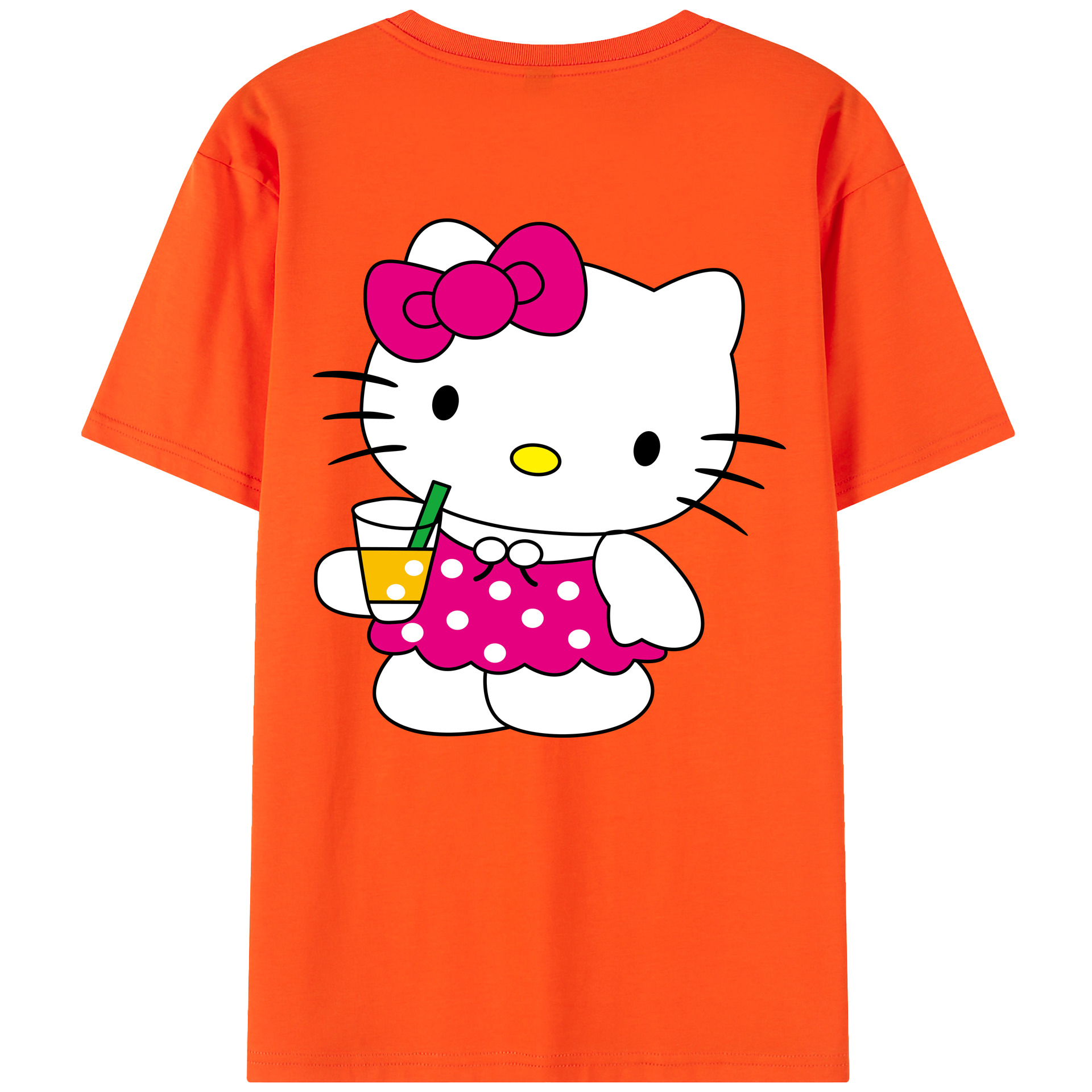 （画像用） Hello Kitty ハローキティ 綿100％半袖Tシャツ（背面プリント）