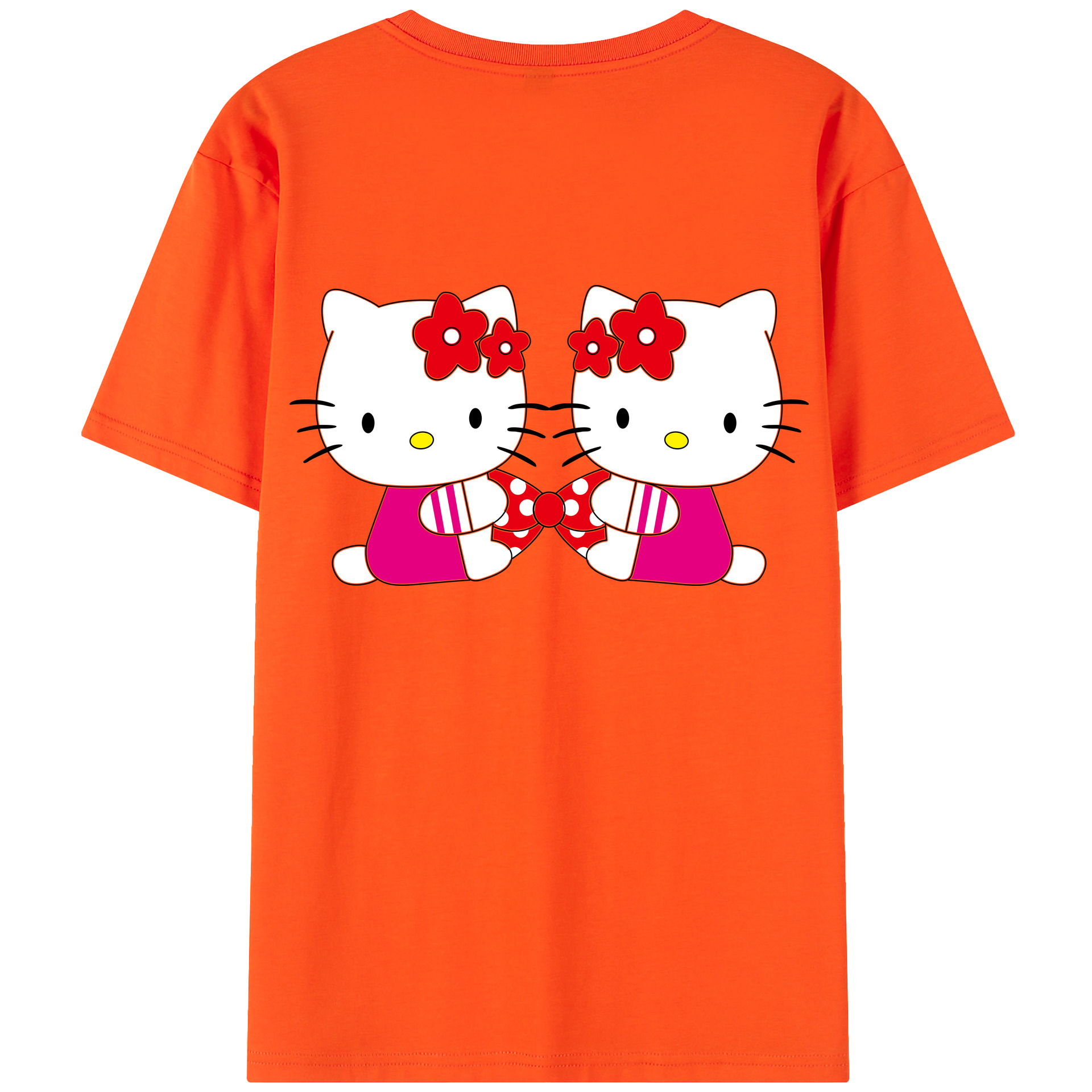 （画像用） Hello Kitty ハローキティ 綿100％半袖Tシャツ（背面プリント）