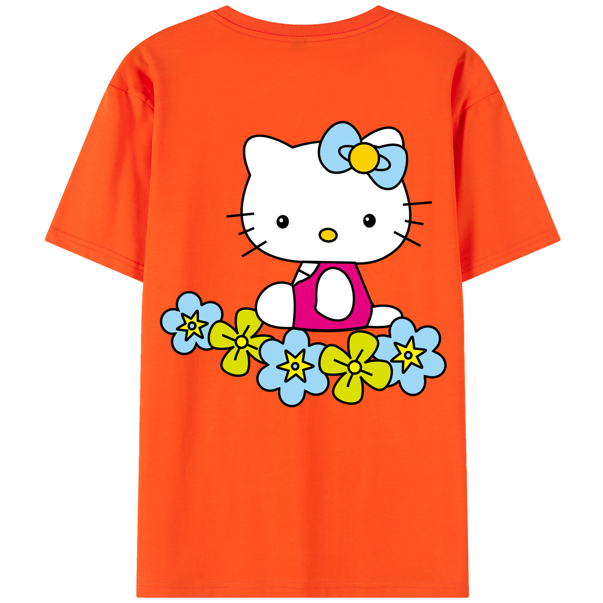 （画像用） Hello Kitty ハローキティ 綿100％半袖Tシャツ（背面プリント）