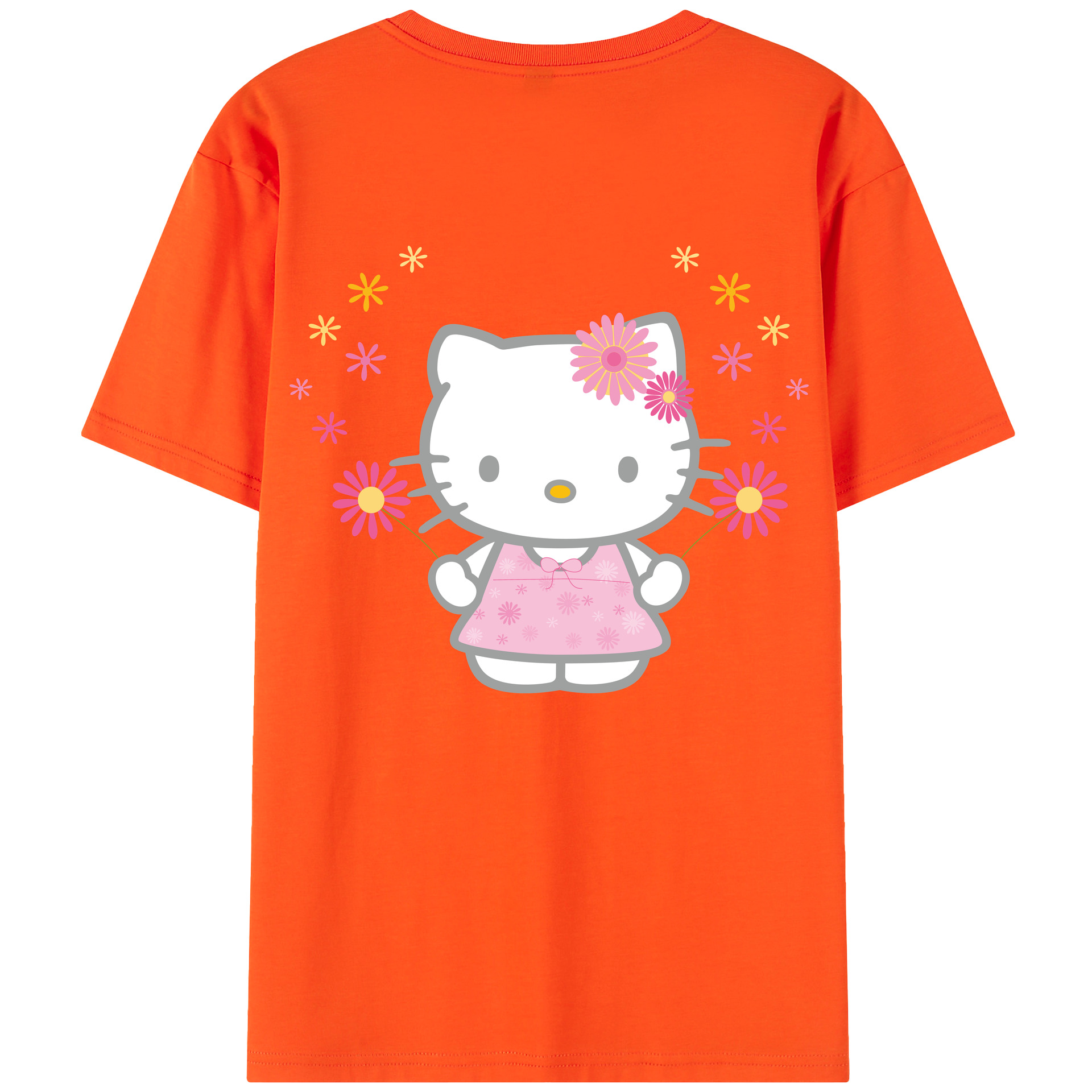 （画像用） Hello Kitty ハローキティ 綿100％半袖Tシャツ（背面プリント）