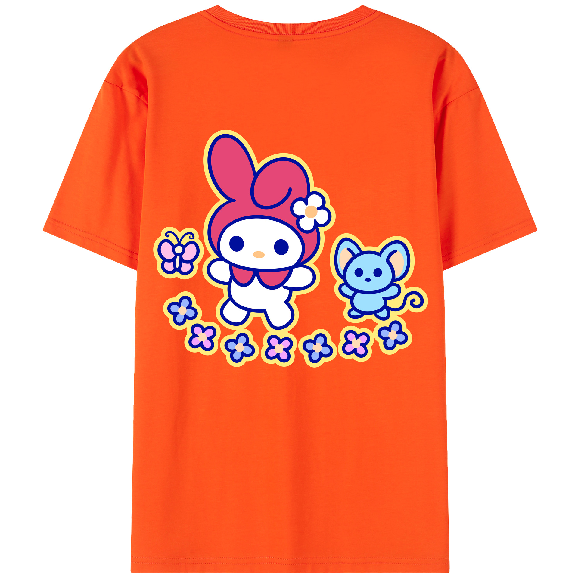 （画像用） Hello Kitty ハローキティ 綿100％半袖Tシャツ（背面プリント）