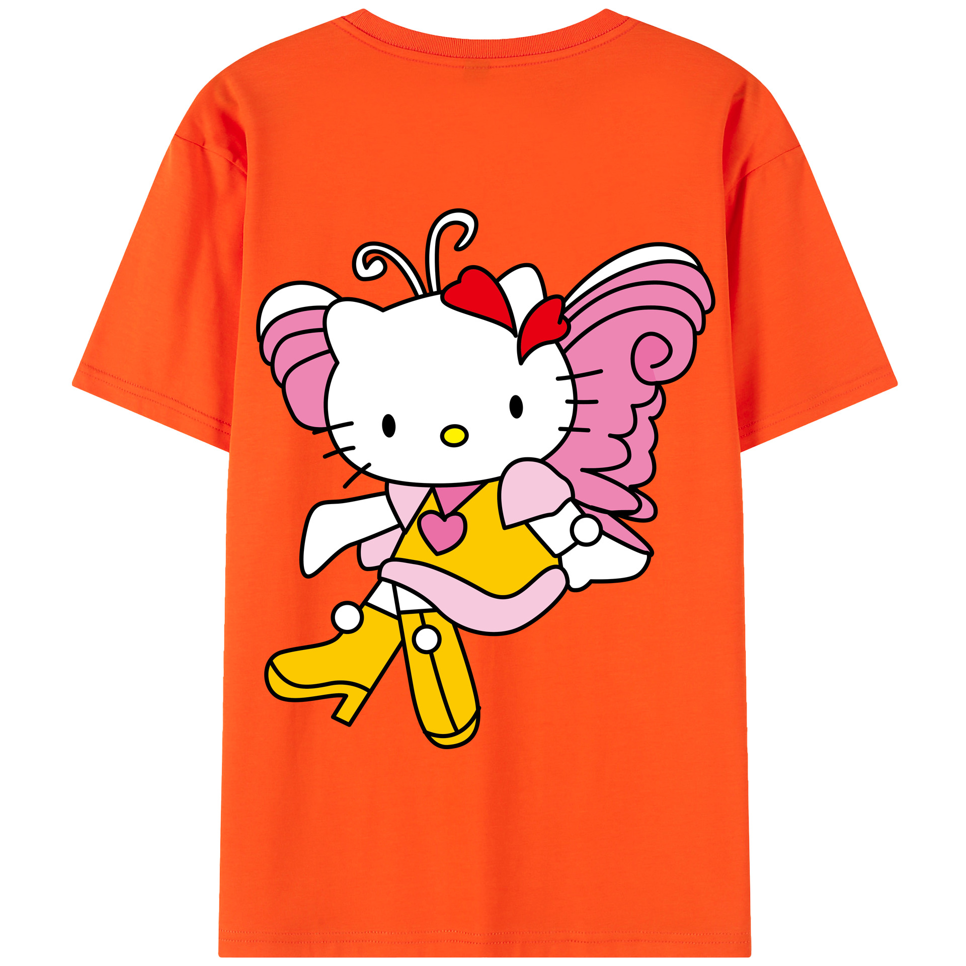 （画像用） Hello Kitty ハローキティ 綿100％半袖Tシャツ（背面プリント）
