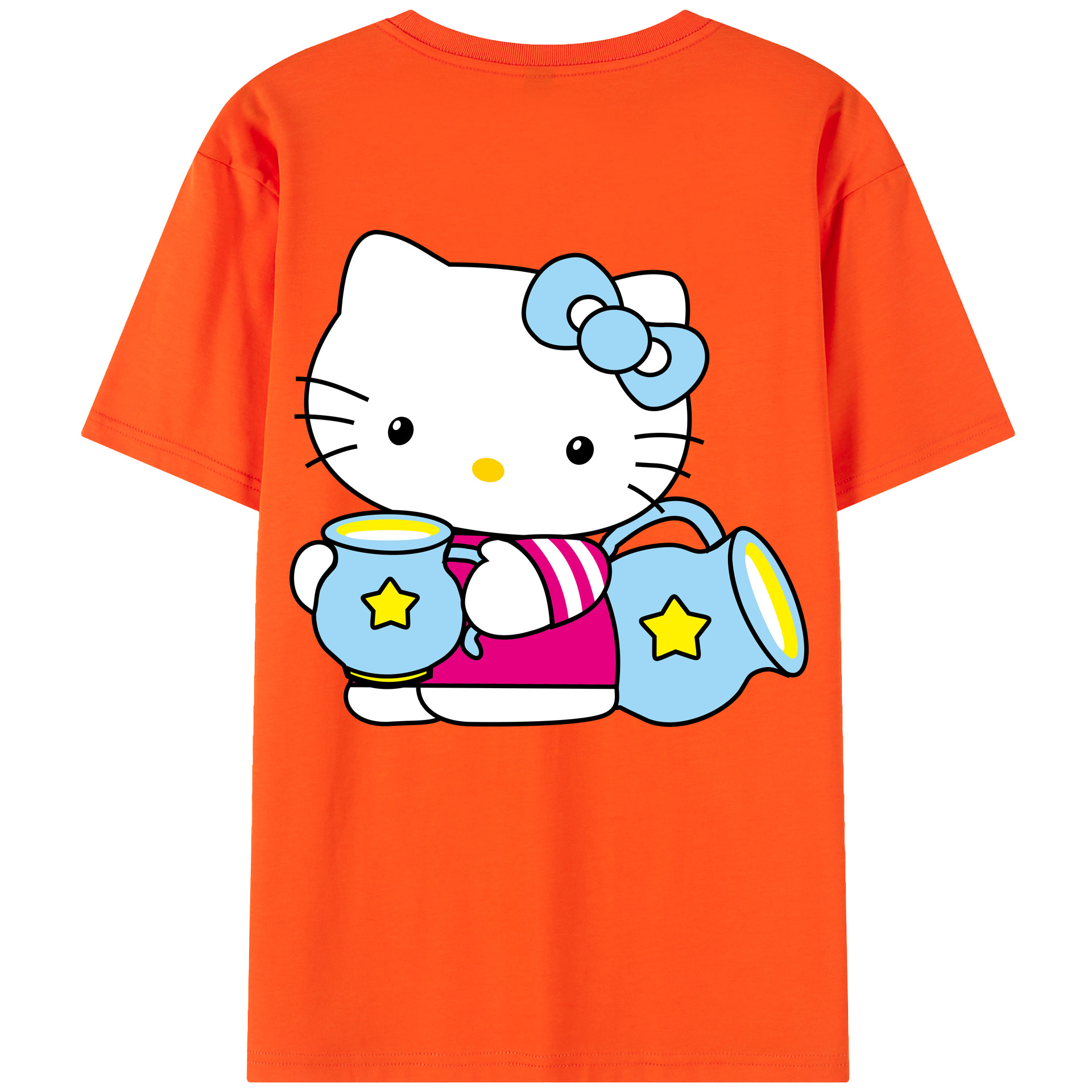 （画像用） Hello Kitty ハローキティ 綿100％半袖Tシャツ（背面プリント）