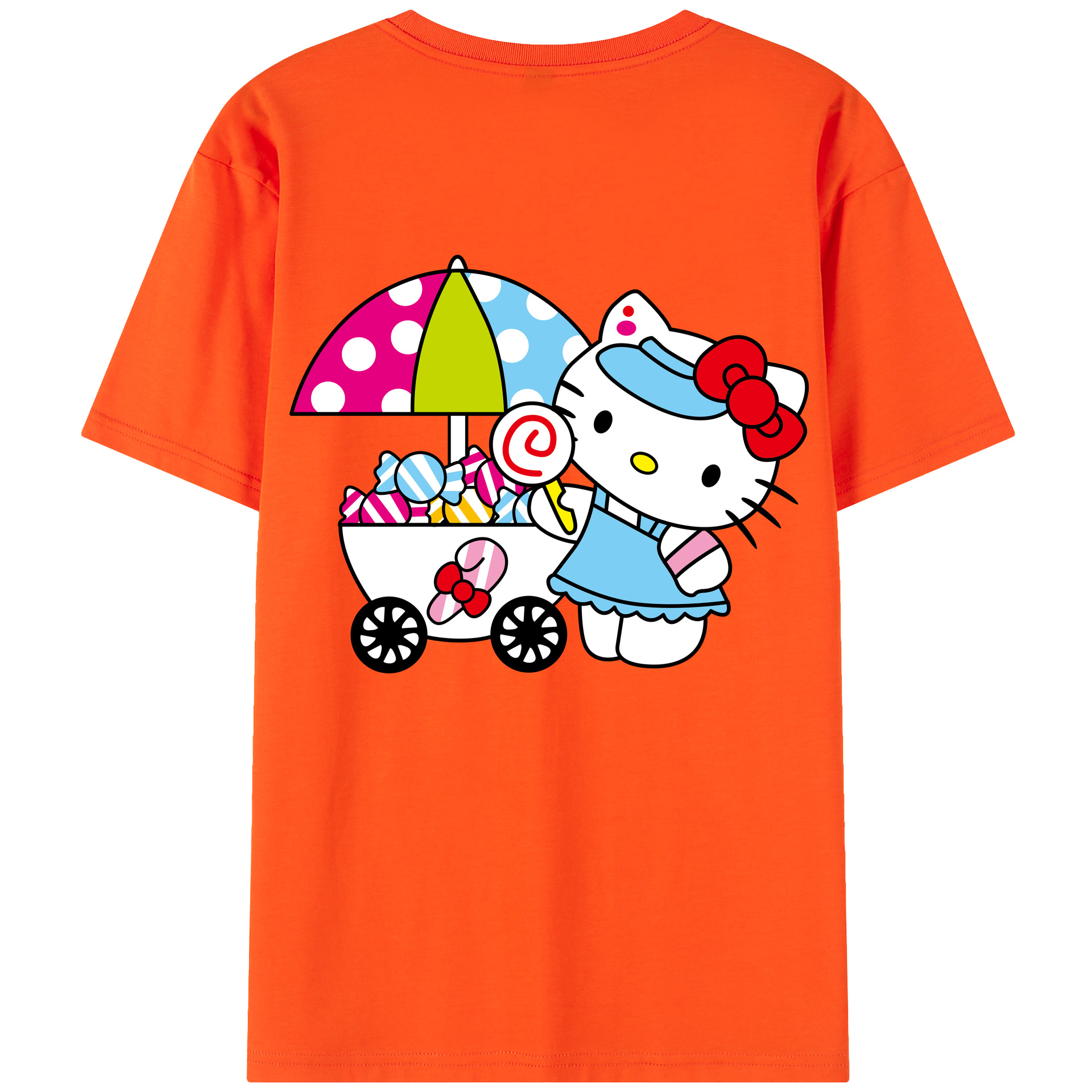 （画像用） Hello Kitty ハローキティ 綿100％半袖Tシャツ（背面プリント）
