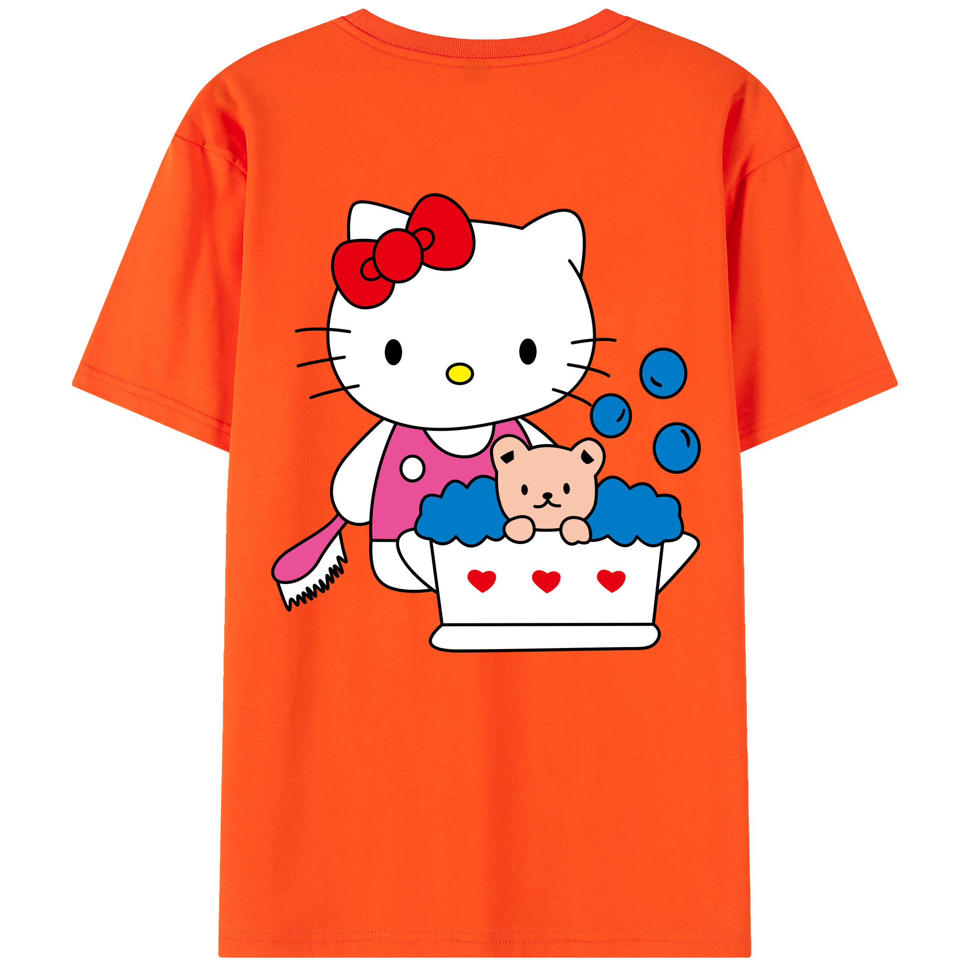 （画像用） Hello Kitty ハローキティ 綿100％半袖Tシャツ（背面プリント）