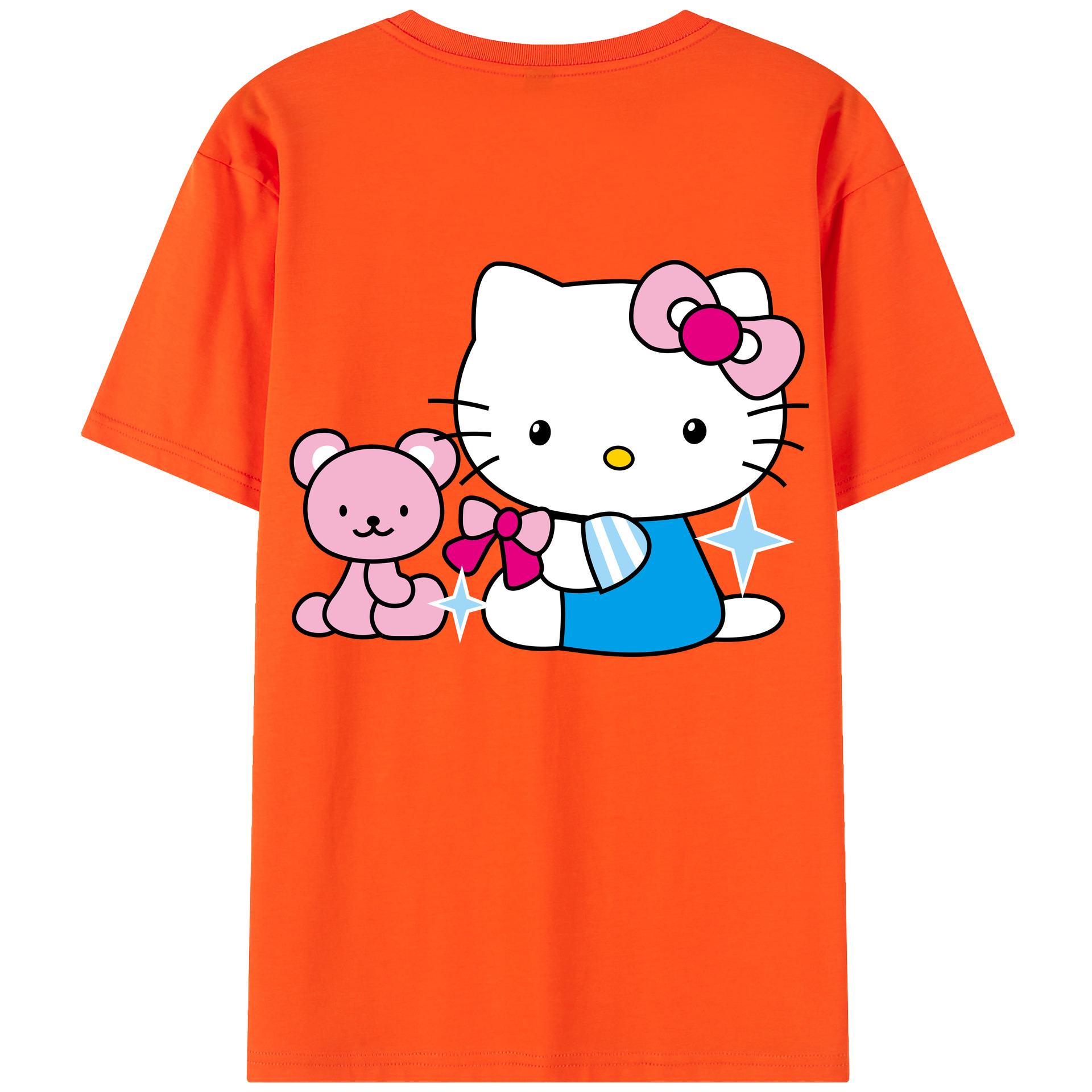 （画像用） Hello Kitty ハローキティ 綿100％半袖Tシャツ（背面プリント）
