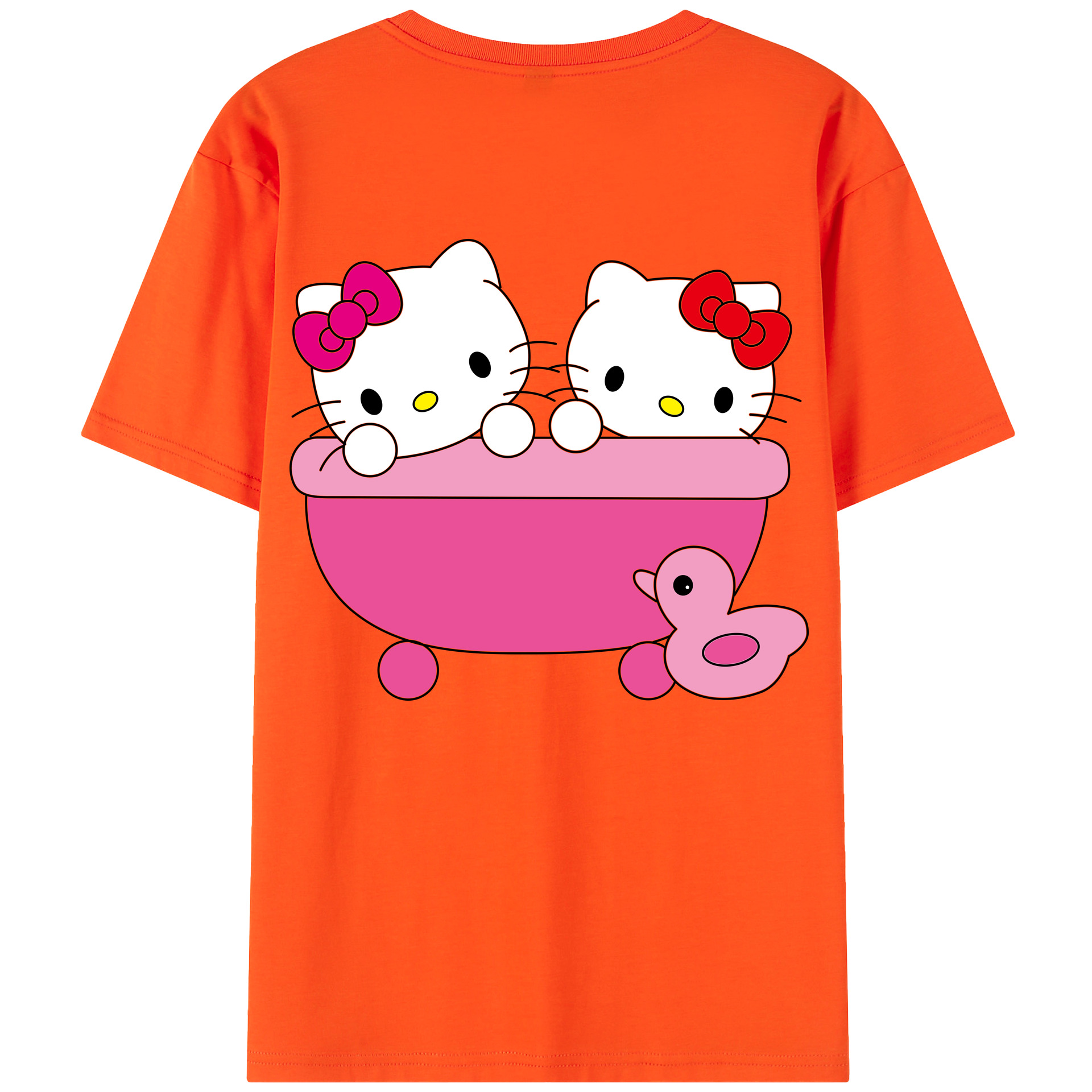 （画像用） Hello Kitty ハローキティ 綿100％半袖Tシャツ（背面プリント）