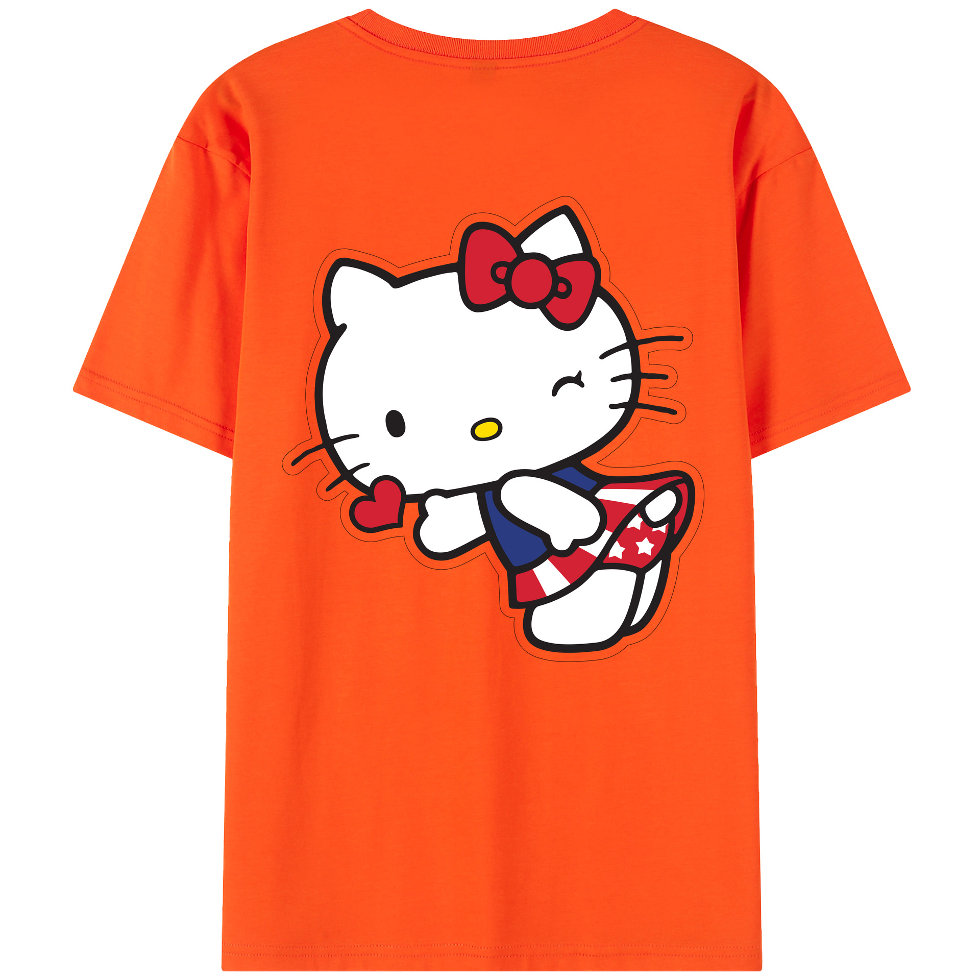 （画像用） Hello Kitty ハローキティ 綿100％半袖Tシャツ（背面プリント）