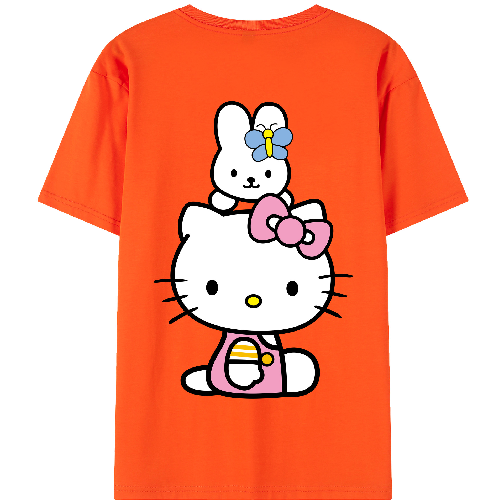 （画像用） Hello Kitty ハローキティ 綿100％半袖Tシャツ（背面プリント）