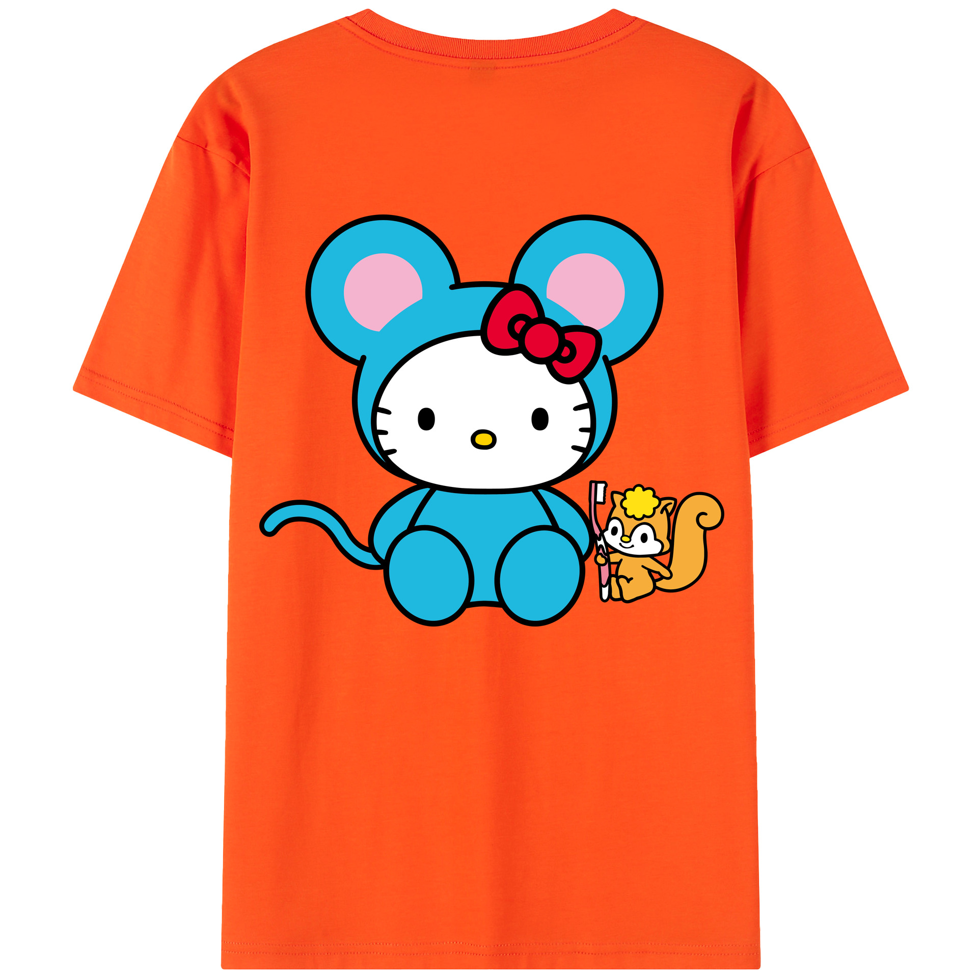 （画像用） Hello Kitty ハローキティ 綿100％半袖Tシャツ（背面プリント）