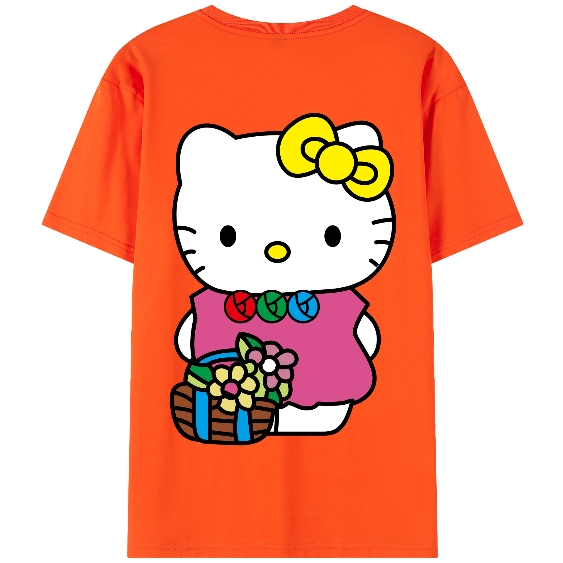 （画像用） Hello Kitty ハローキティ 綿100％半袖Tシャツ（背面プリント）