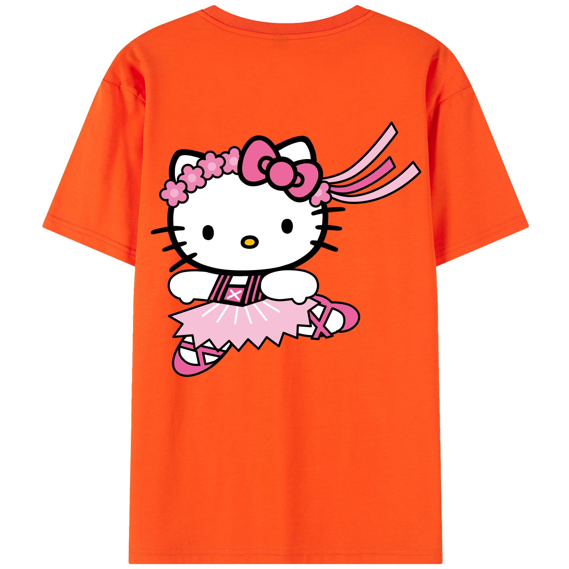 （画像用） Hello Kitty ハローキティ 綿100％半袖Tシャツ（背面プリント）