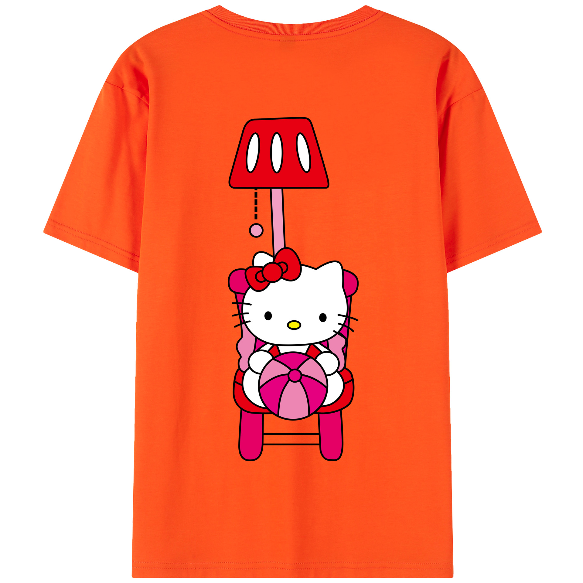 （画像用） Hello Kitty ハローキティ 綿100％半袖Tシャツ（背面プリント）