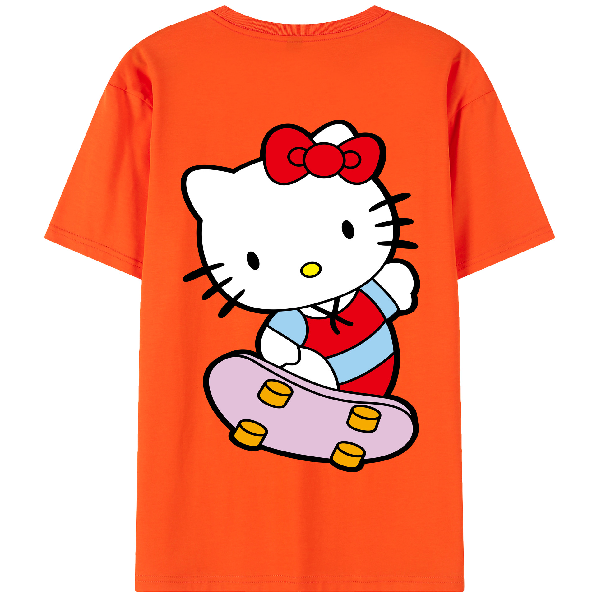 （画像用） Hello Kitty ハローキティ 綿100％半袖Tシャツ（背面プリント）
