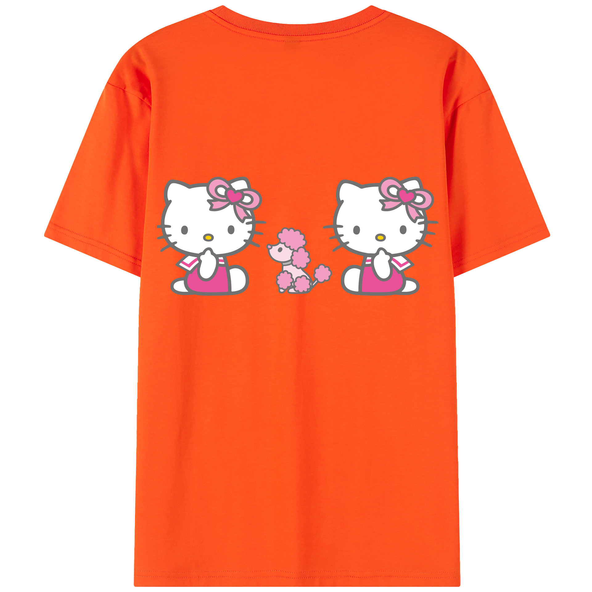 （画像用） Hello Kitty ハローキティ 綿100％半袖Tシャツ（背面プリント）