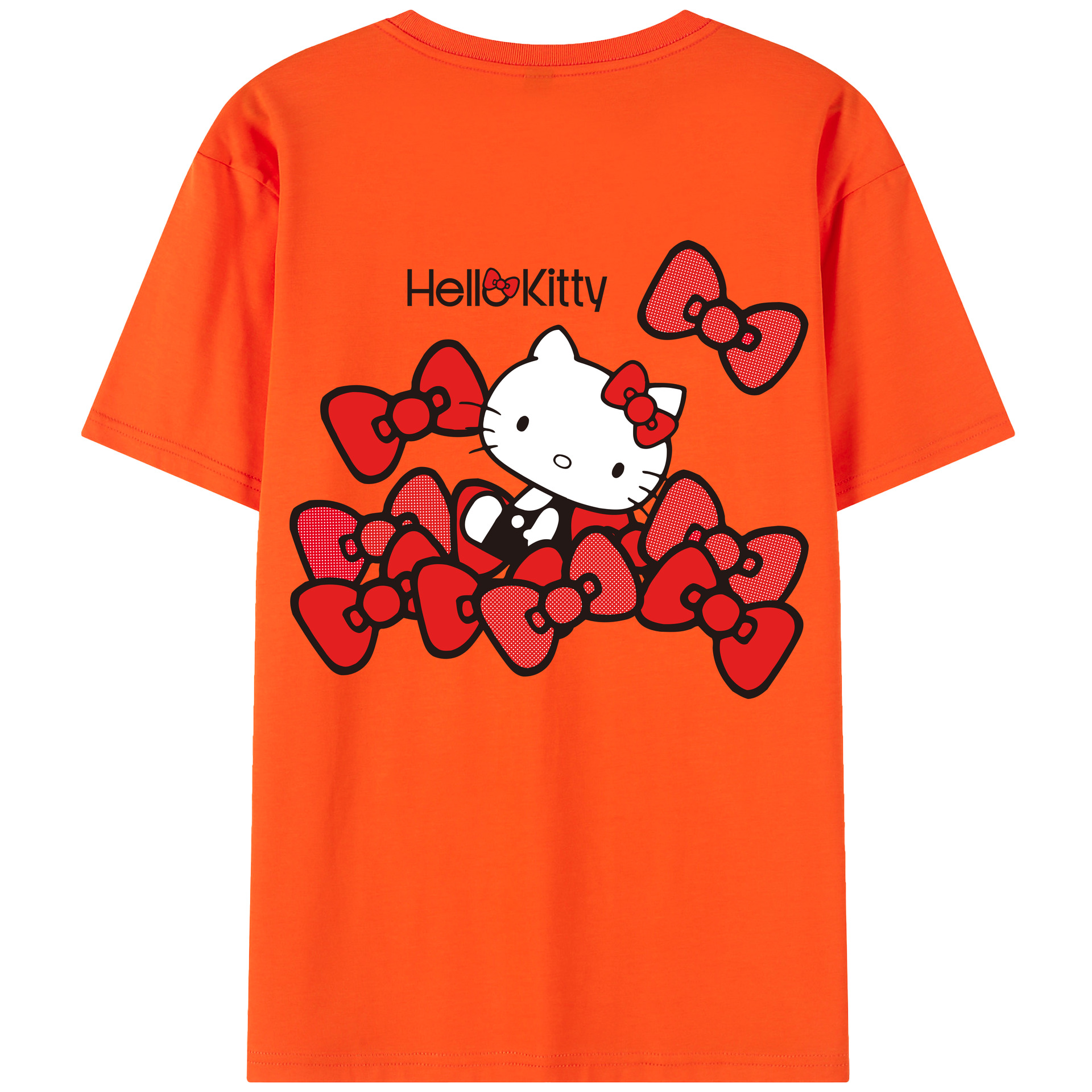 （画像用） Hello Kitty ハローキティ 綿100％半袖Tシャツ（背面プリント）