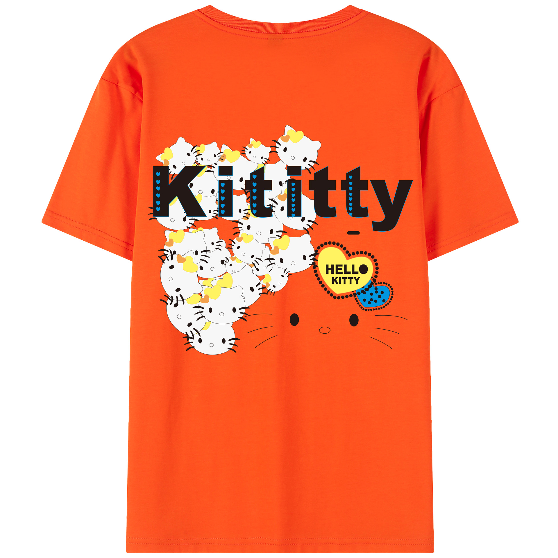 （画像用） Hello Kitty ハローキティ 綿100％半袖Tシャツ（背面プリント）