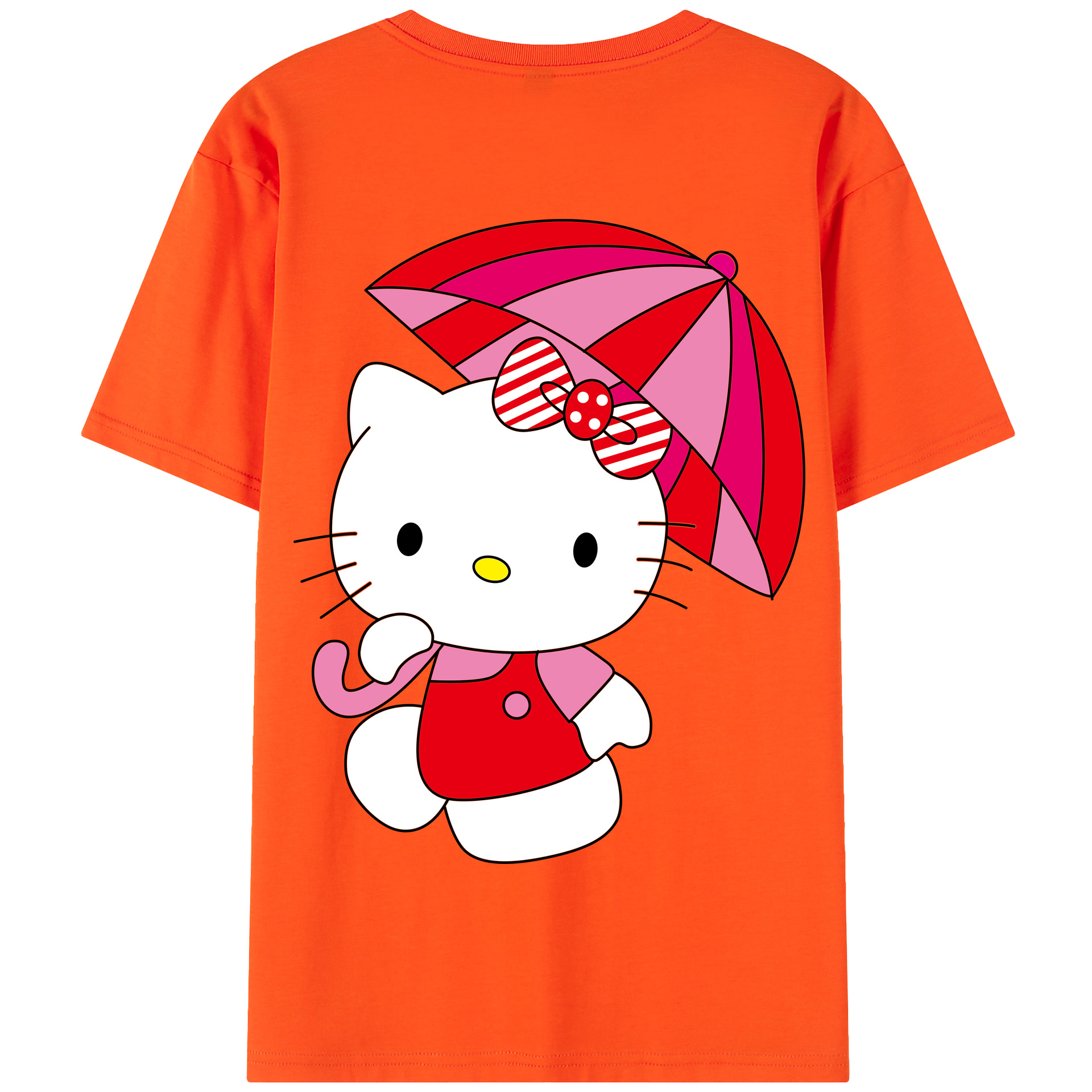 （画像用） Hello Kitty ハローキティ 綿100％半袖Tシャツ（背面プリント）