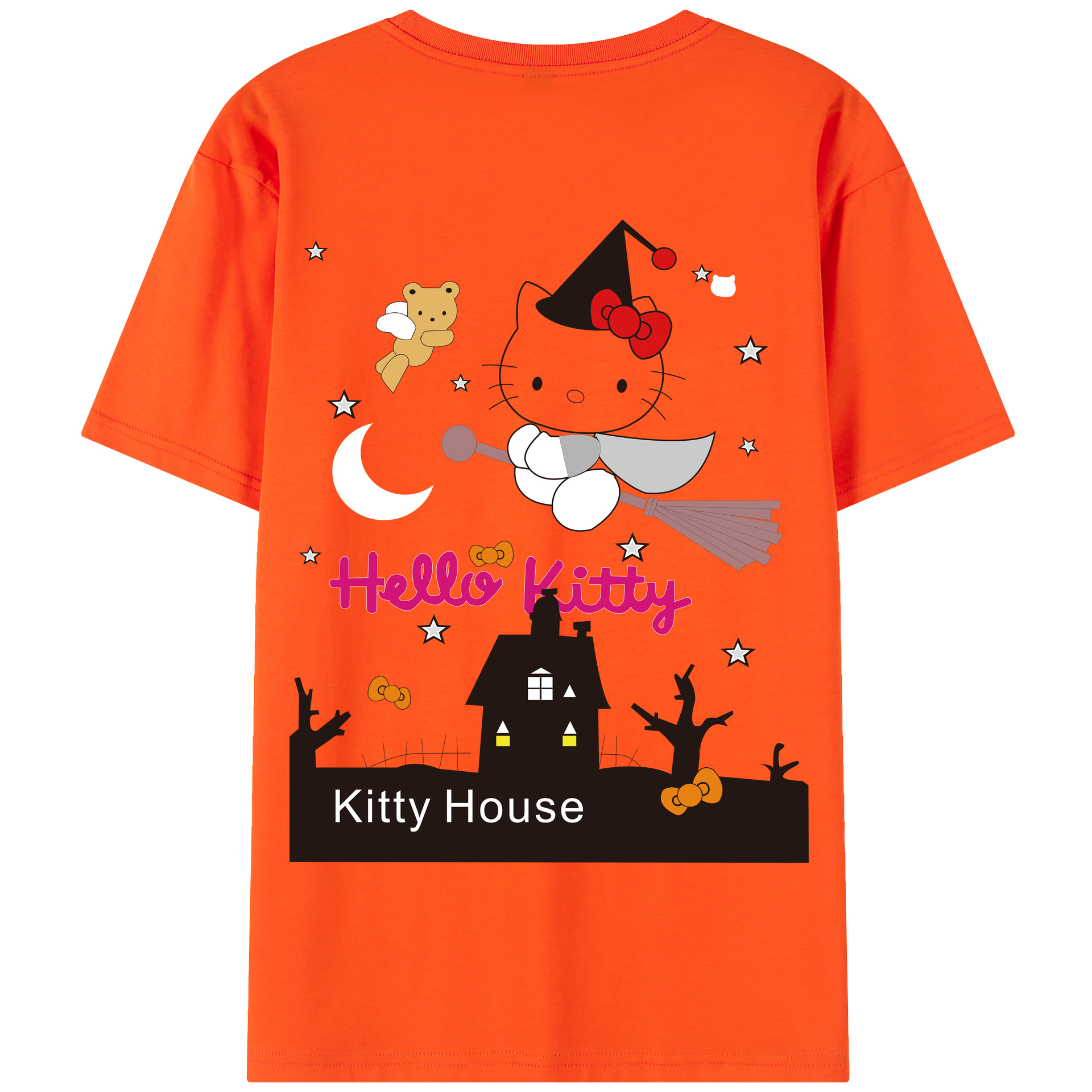 （画像用） Hello Kitty ハローキティ 綿100％半袖Tシャツ（背面プリント）