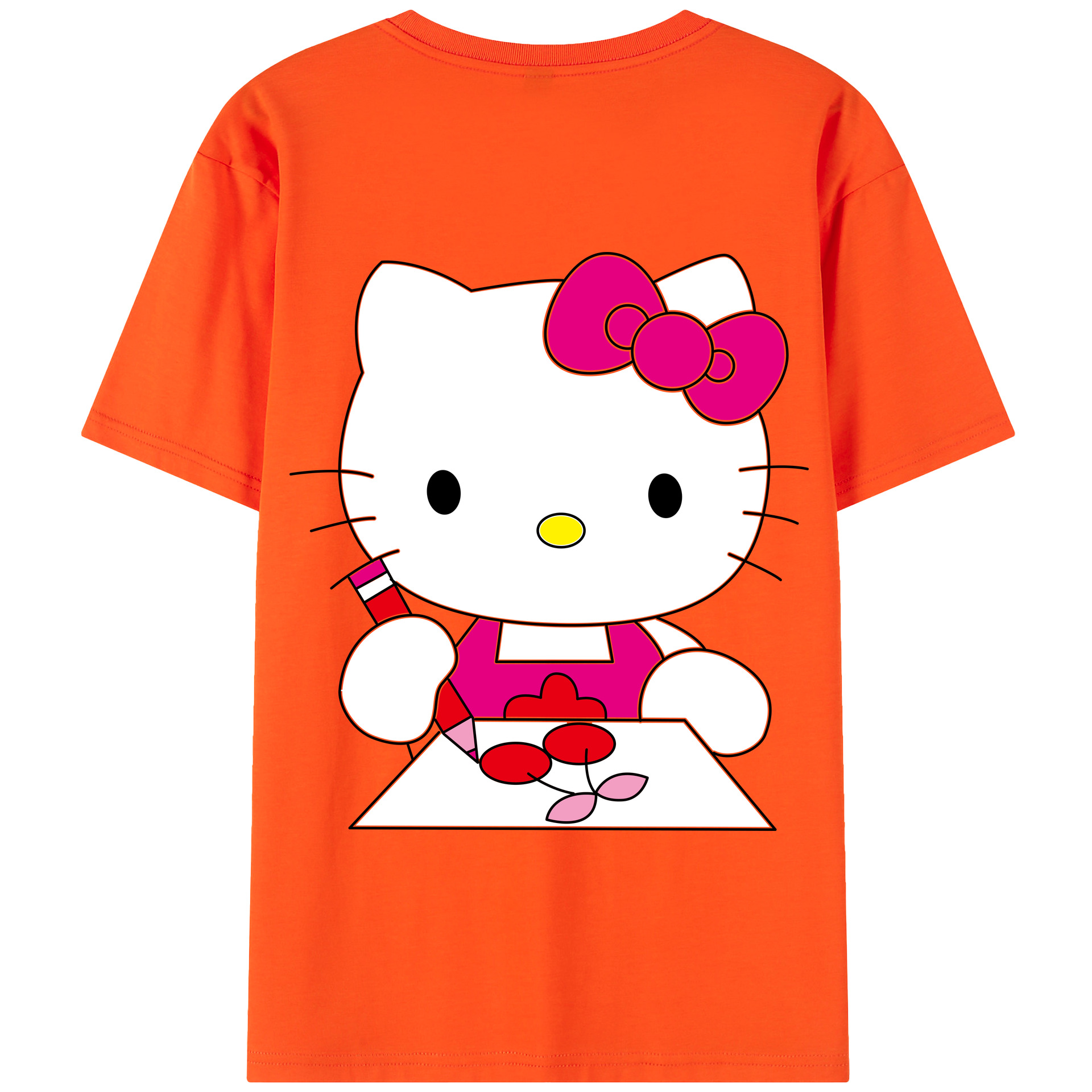 （画像用） Hello Kitty ハローキティ 綿100％半袖Tシャツ（背面プリント）